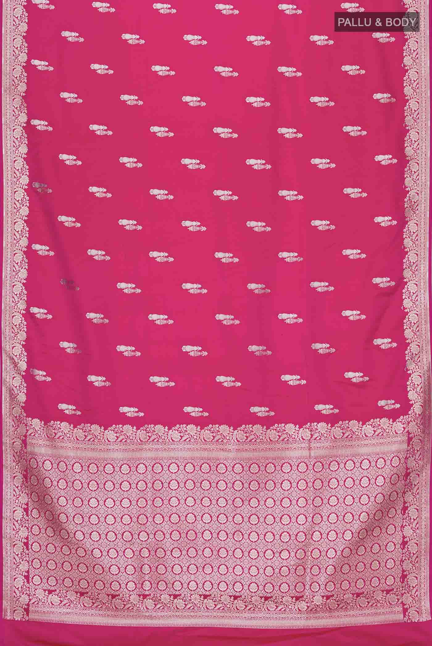 Pink Blended Banarasi Silk Saree - Image 3