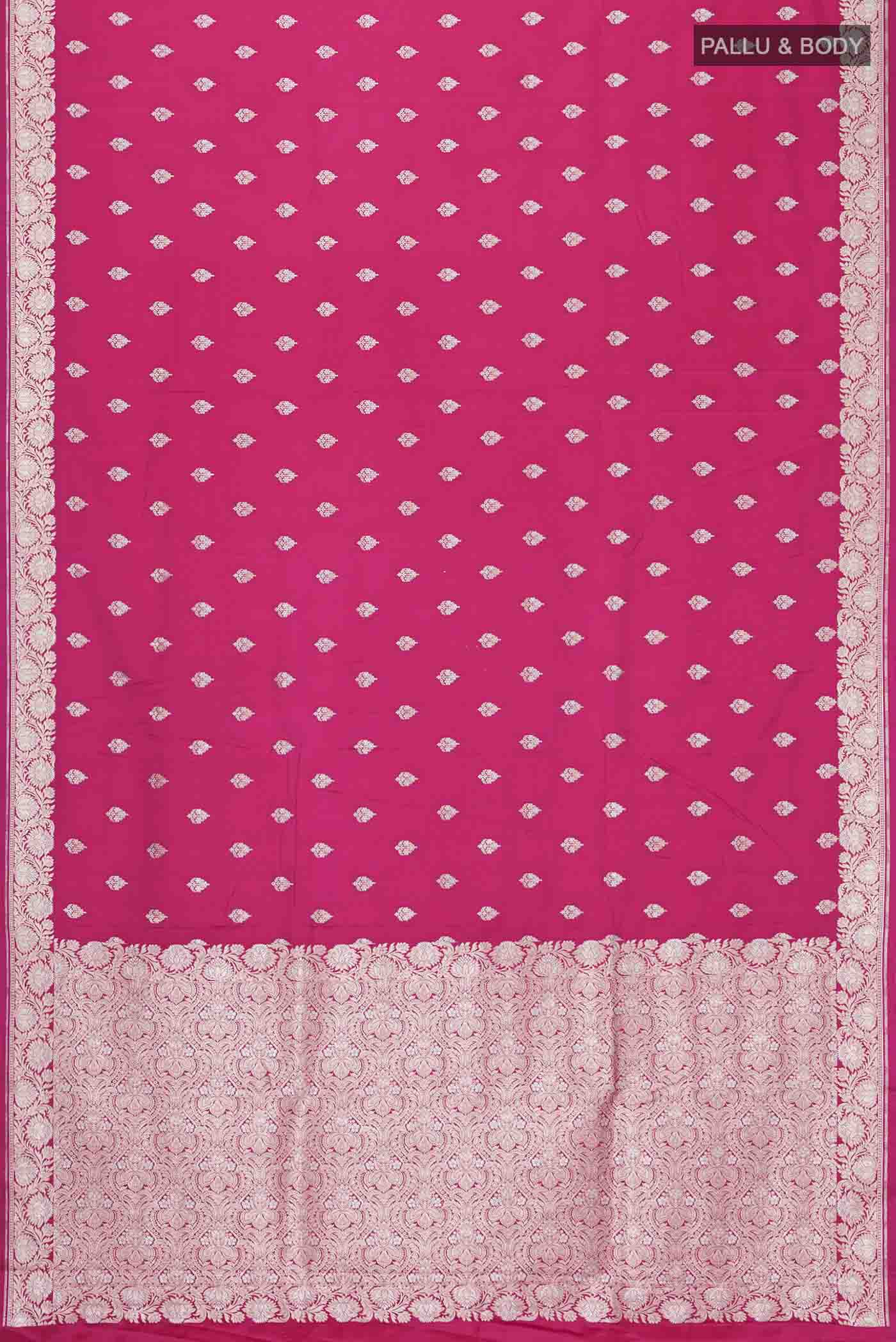 Pink Blended Banarasi Silk Saree - Image 3