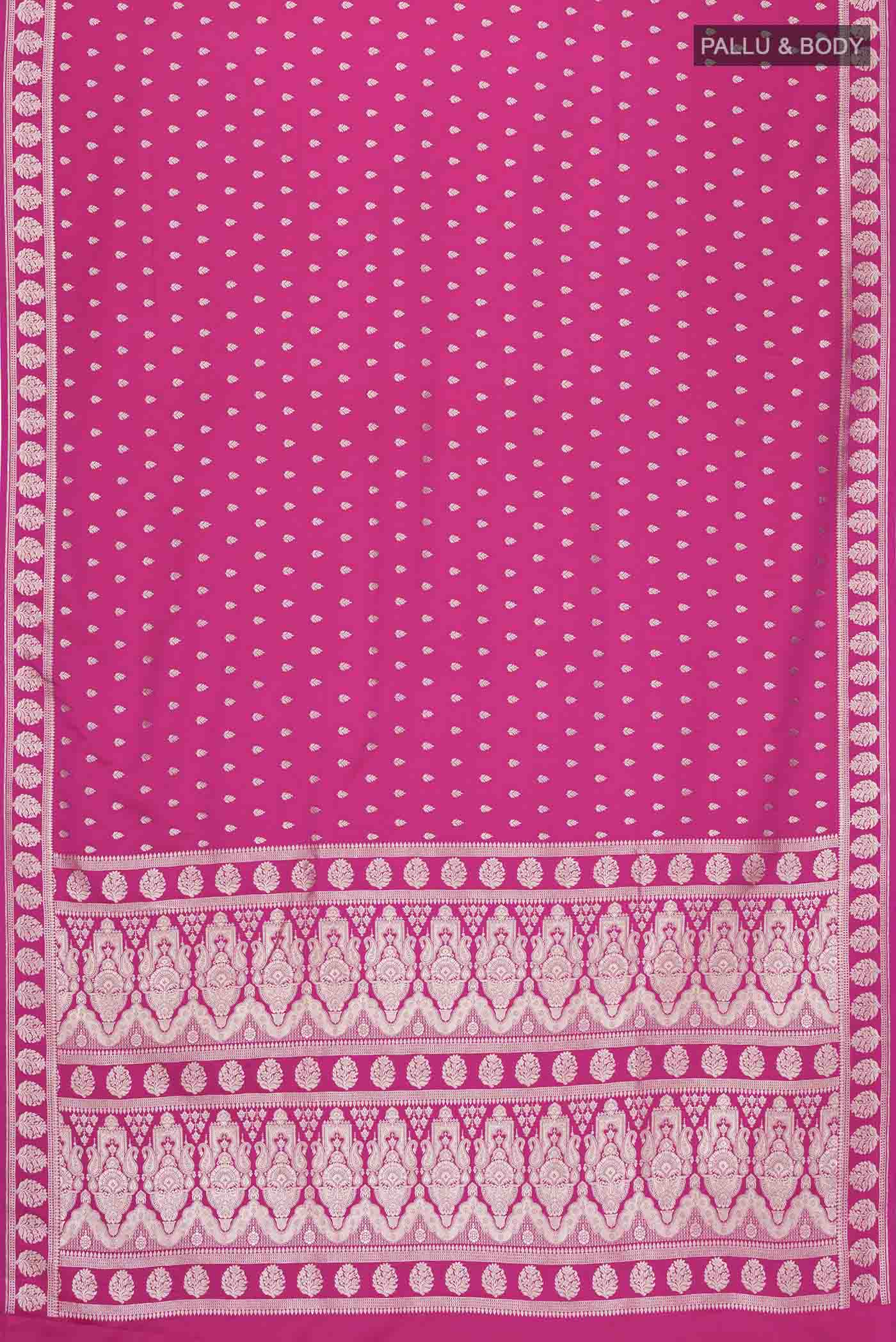 Pink Blended Banarasi Silk Saree - Image 3
