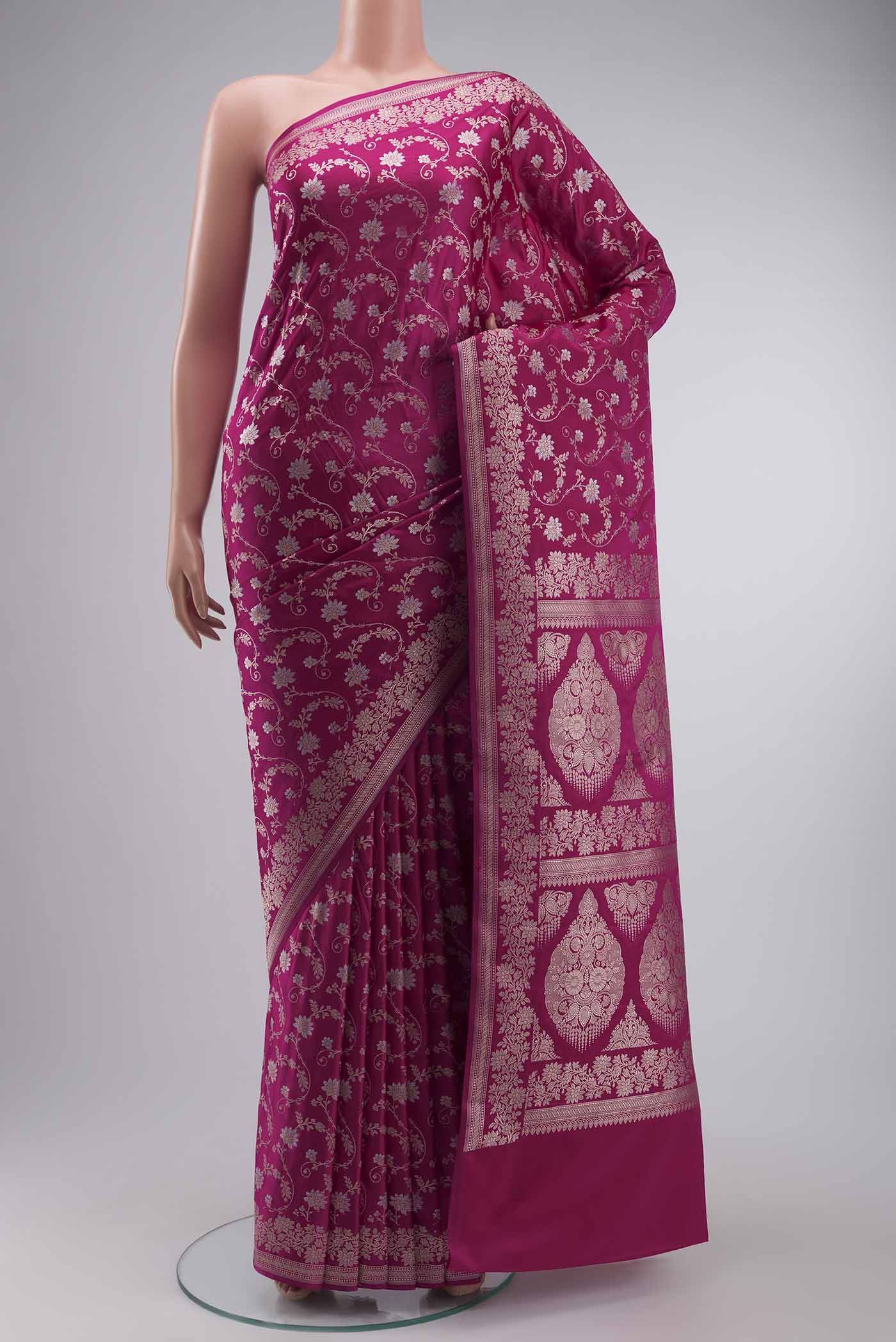 Pink Blended Banarasi Silk Saree