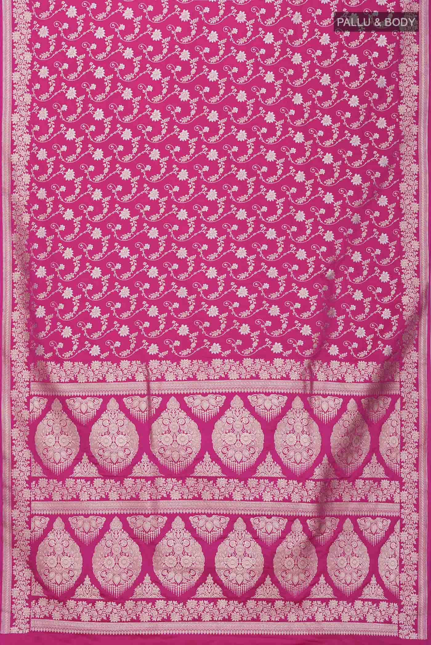 Pink Blended Banarasi Silk Saree - Image 3