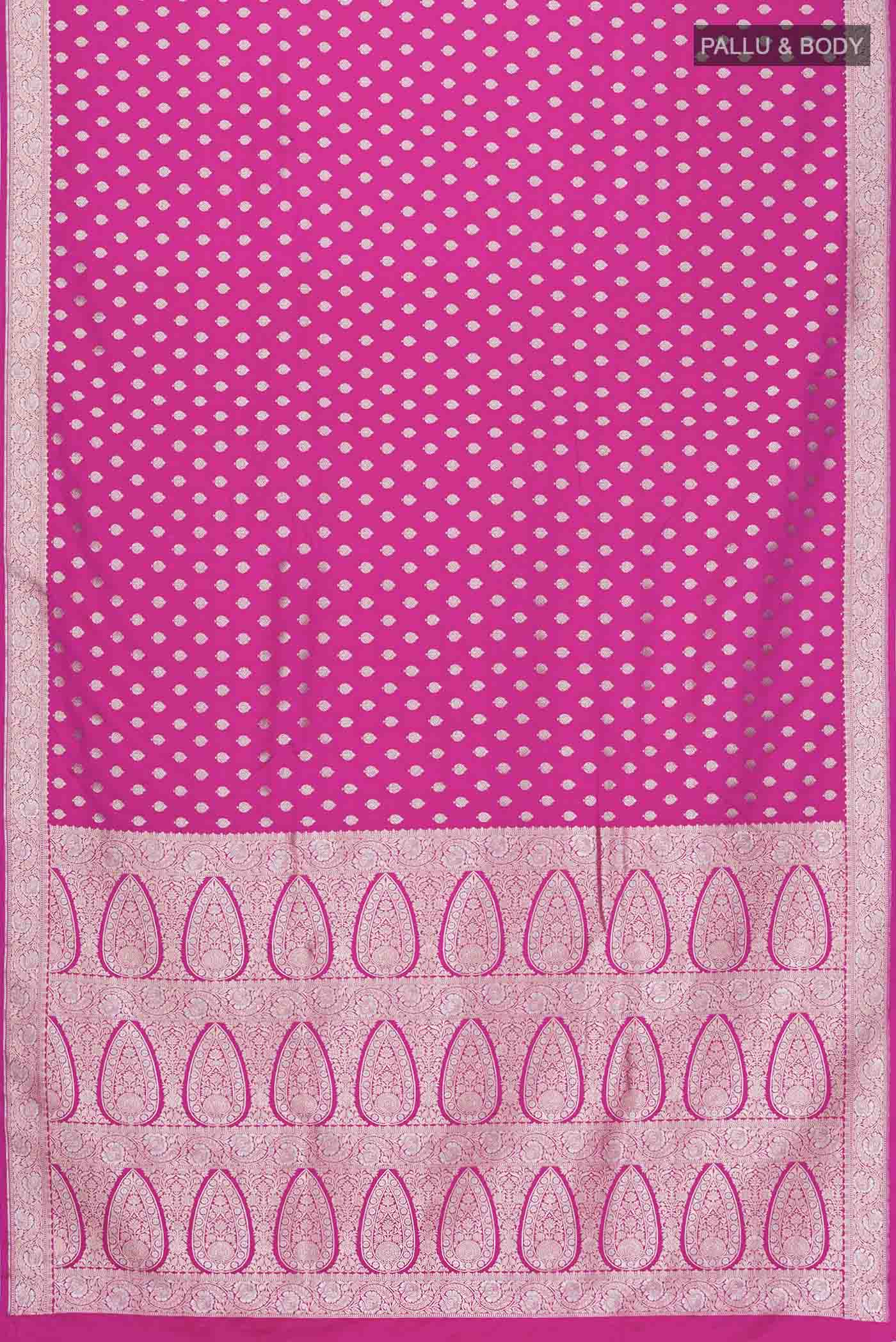 Pink Blended Banarasi Silk Saree - Image 3
