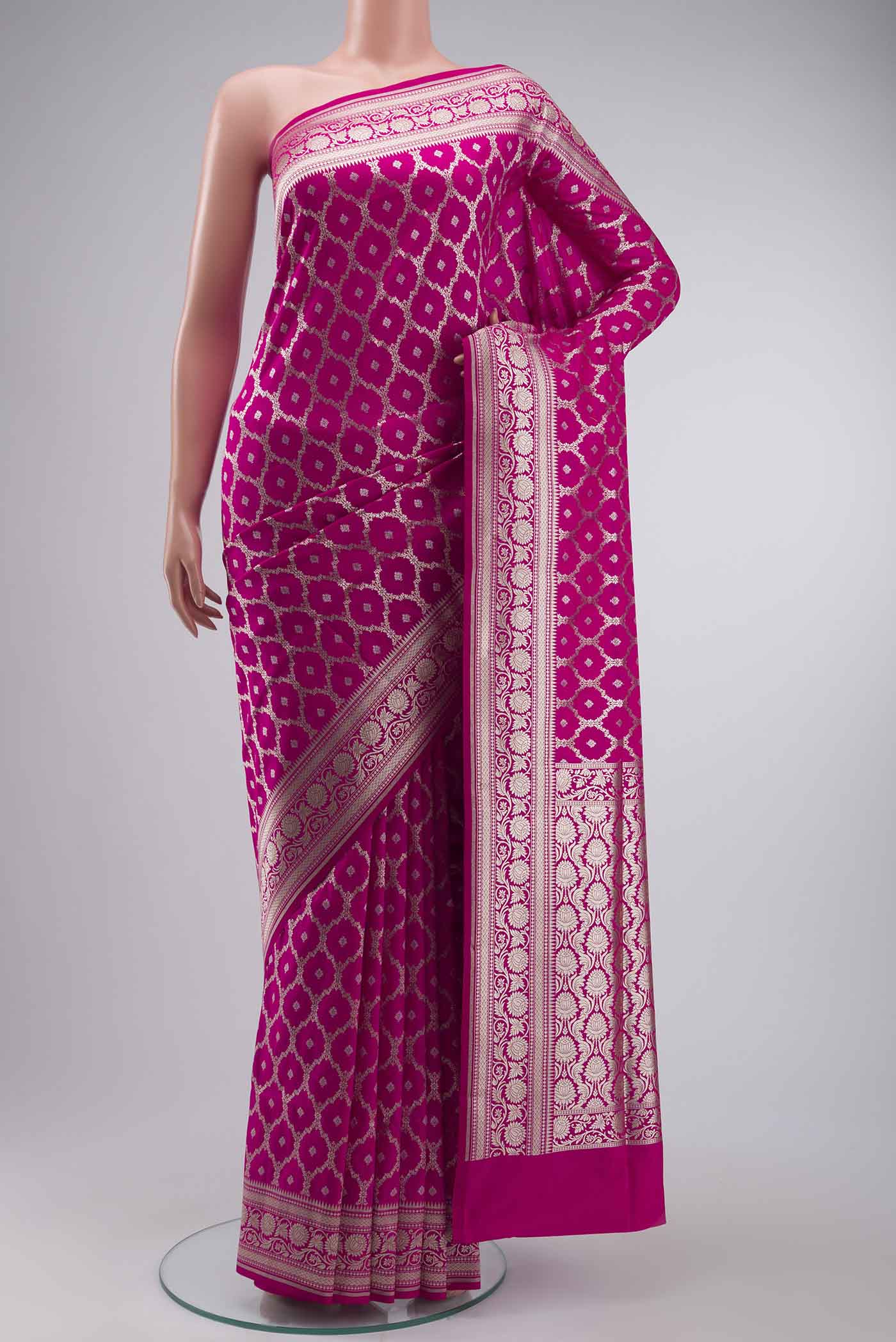 Pink Blended Banarasi Silk Saree