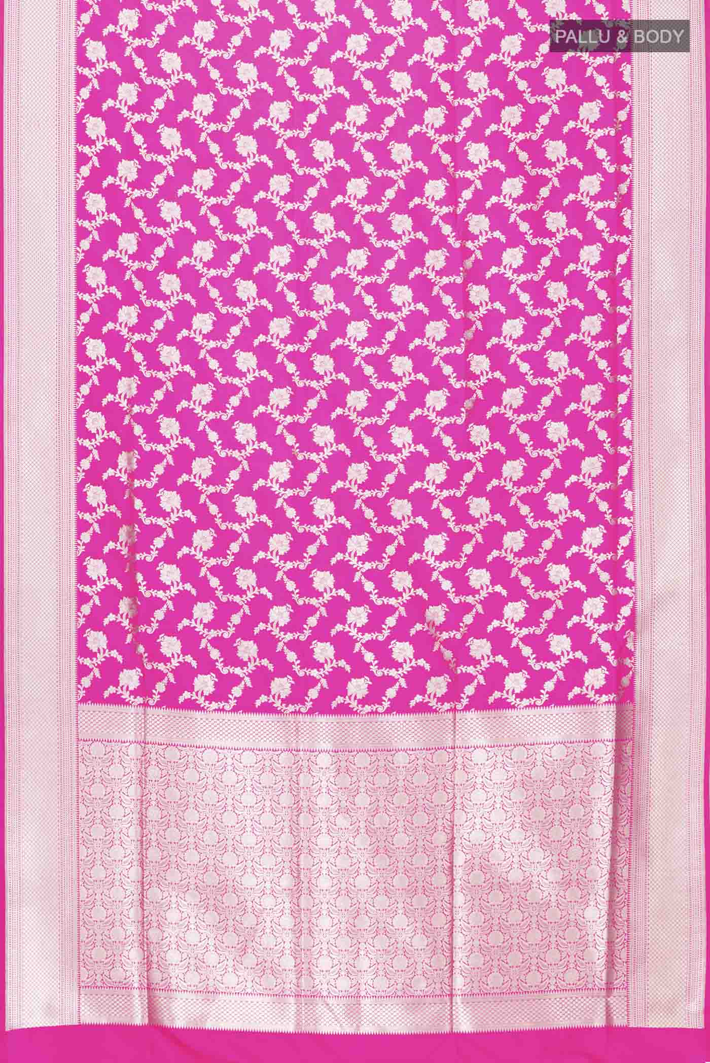 Pink Blended Banarasi Silk Saree - Image 3