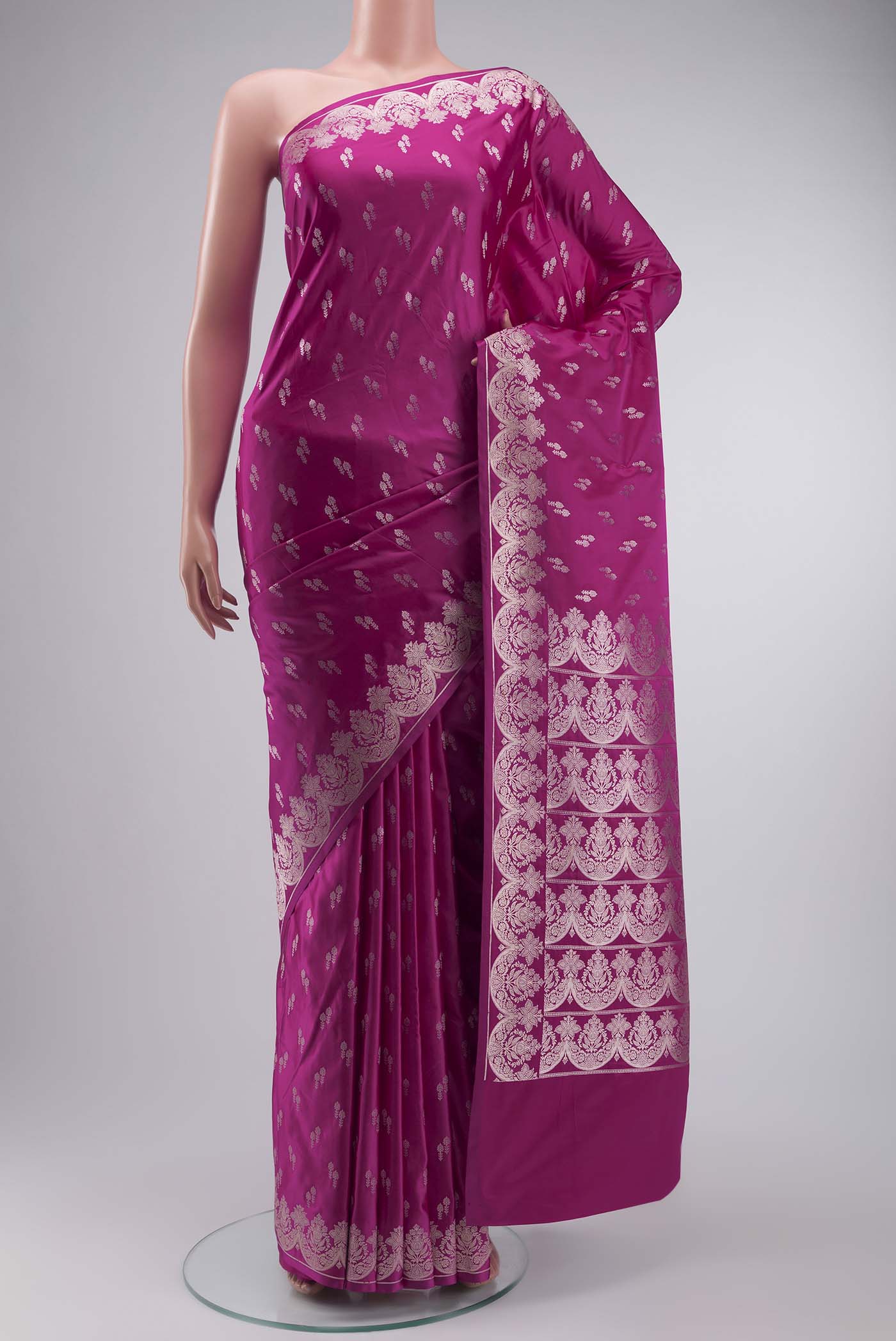 Pink Blended Banarasi Silk Saree