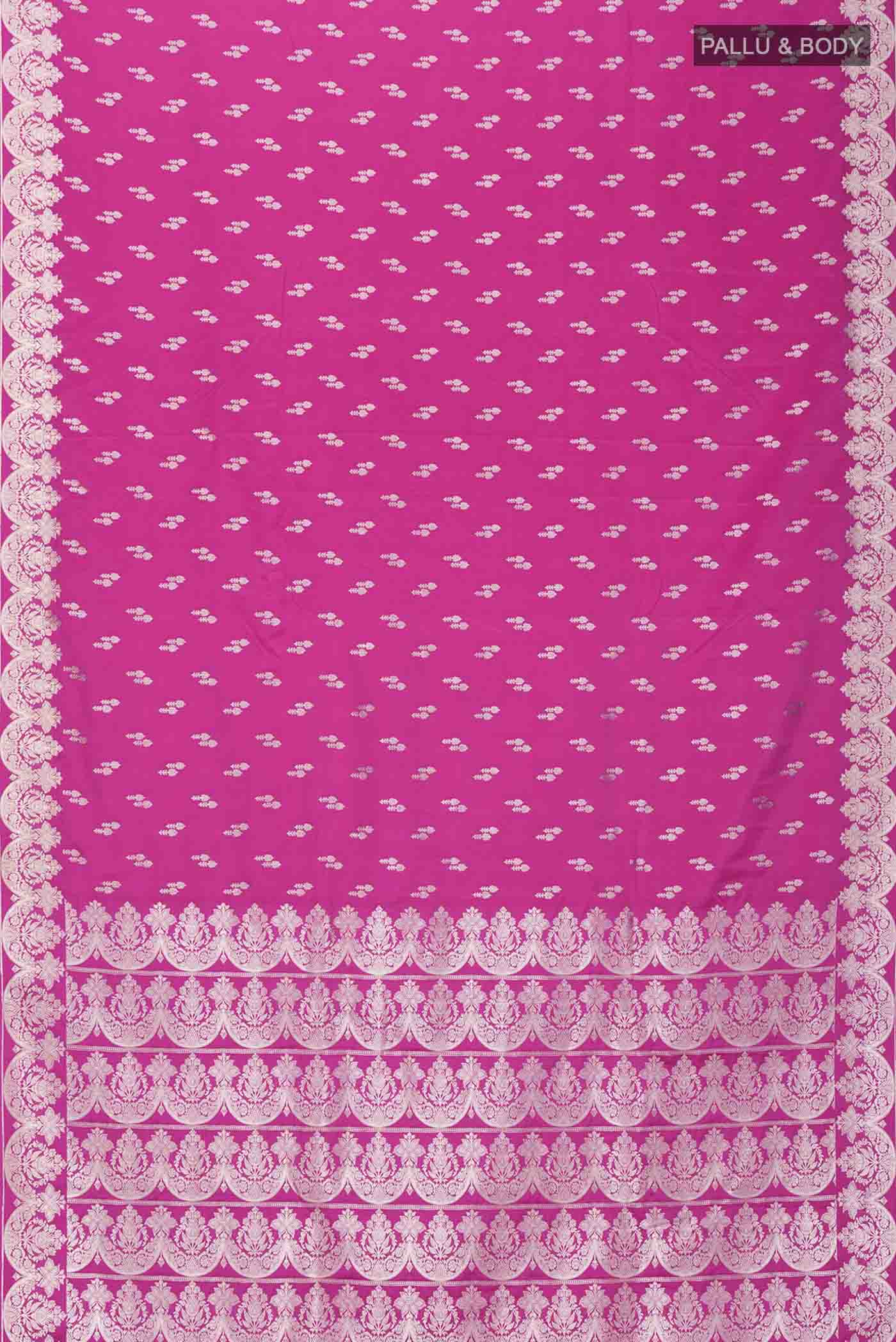 Pink Blended Banarasi Silk Saree - Image 3