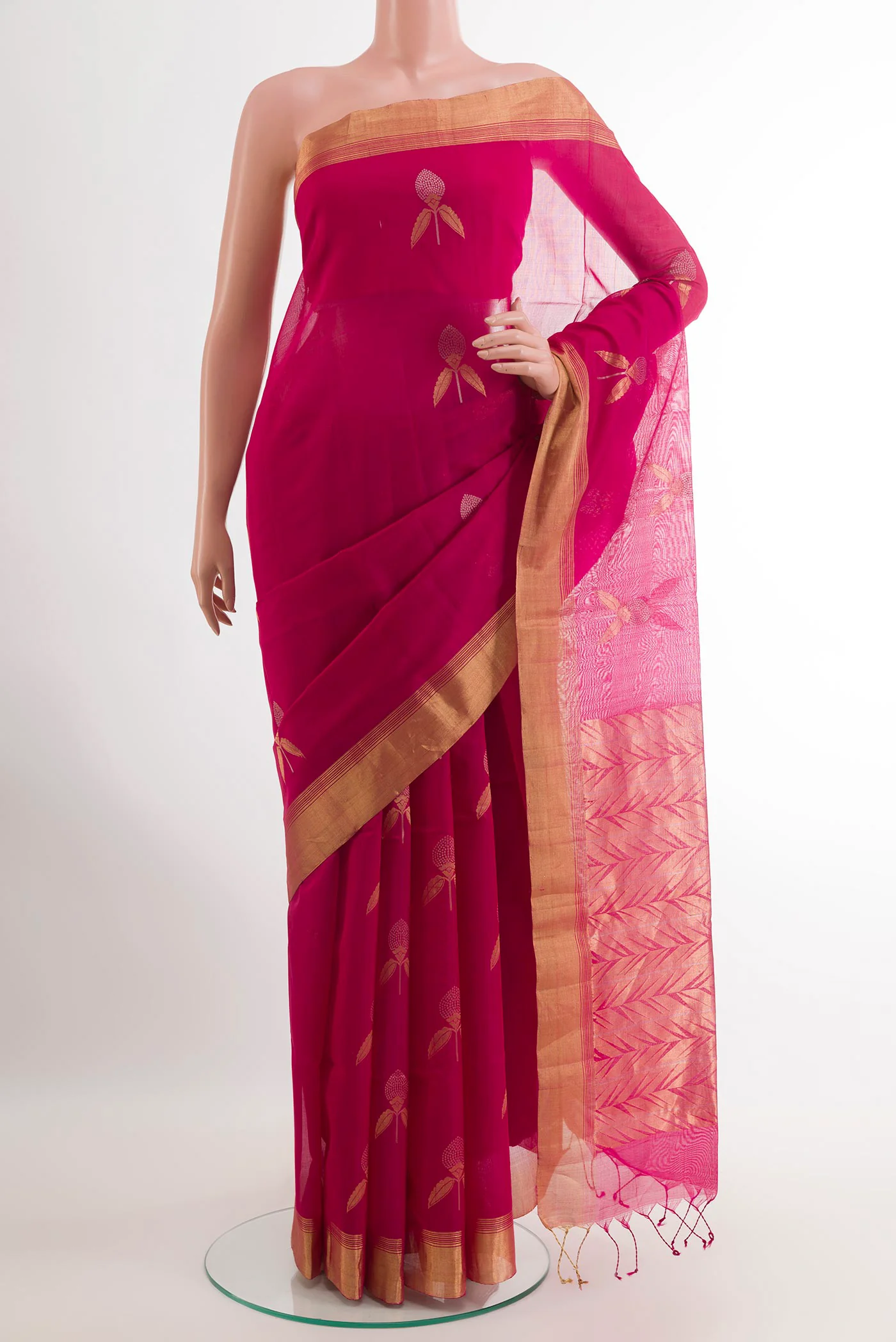 Pink Silk Cotton Saree