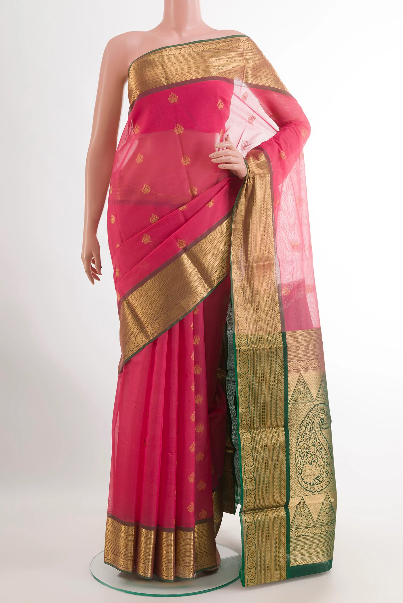 Pink Silk Cotton Saree