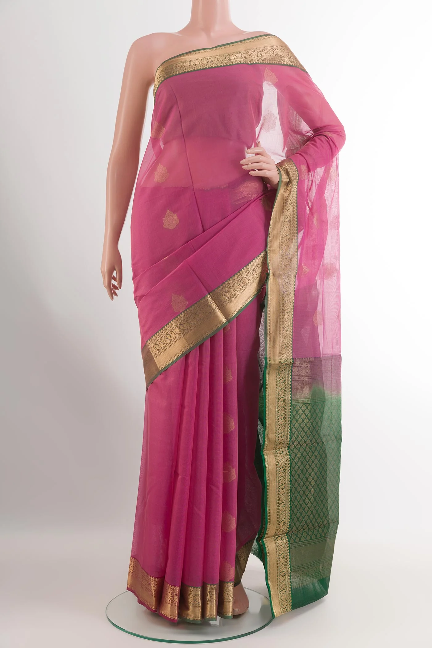 Pink Silk Cotton Saree