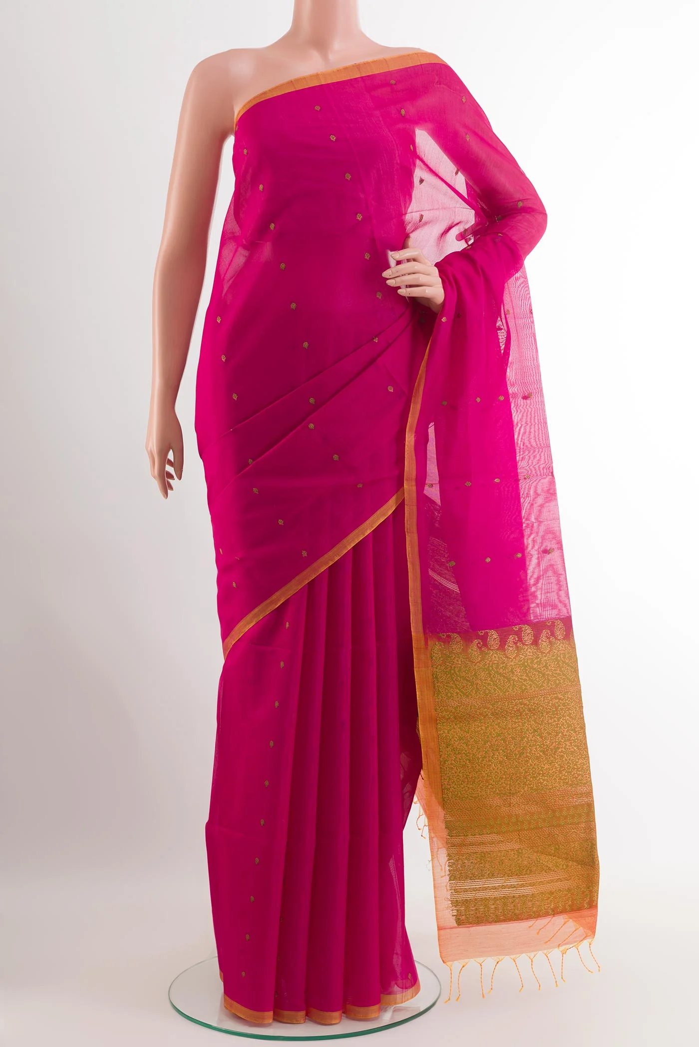 Pink Silk Cotton Saree