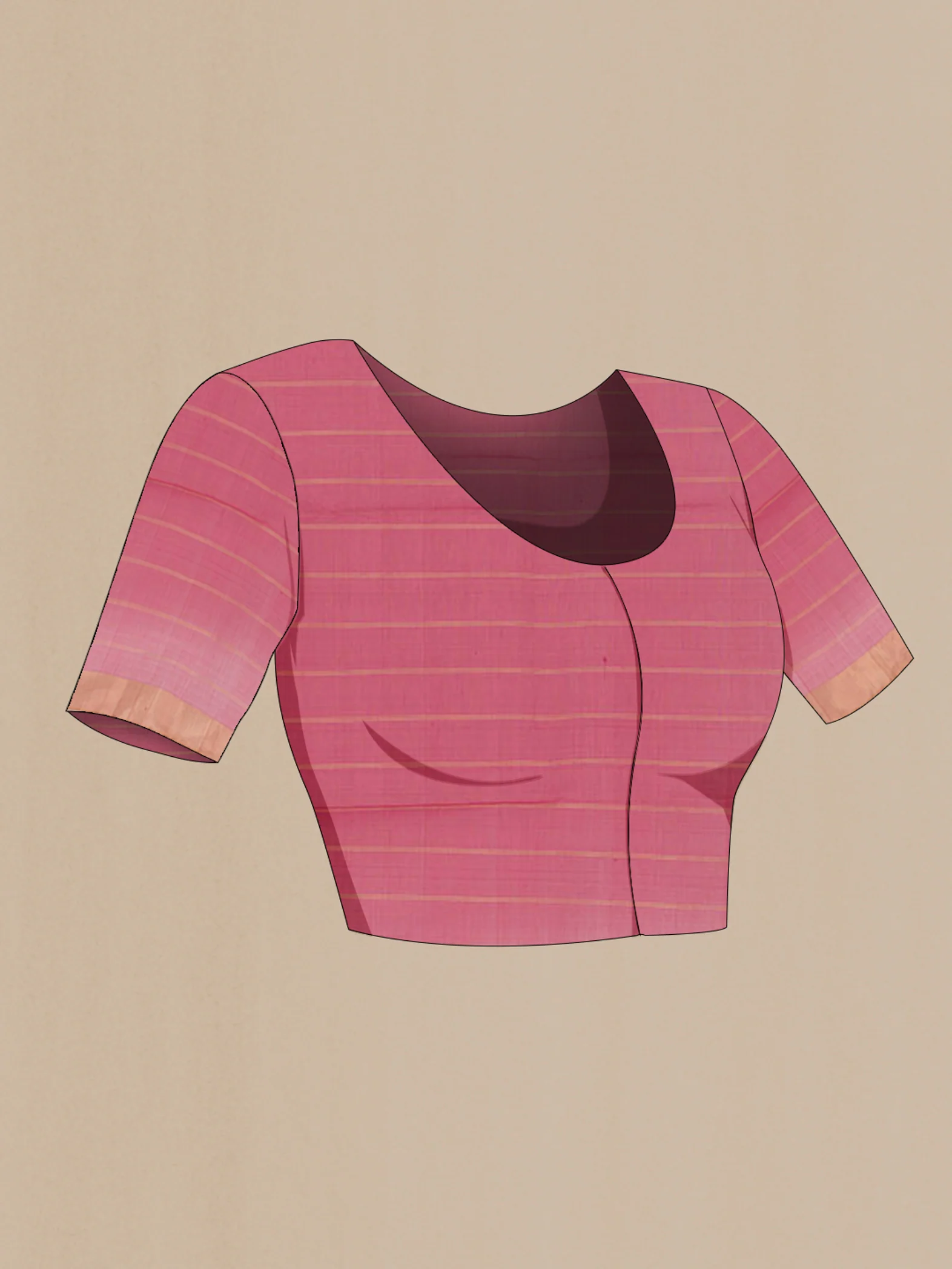 Pink Silk Cotton Saree - Image 2