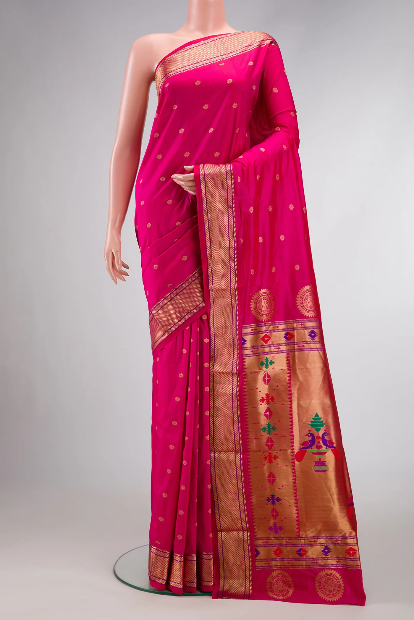 Pink Blended Paithani Silk Saree
