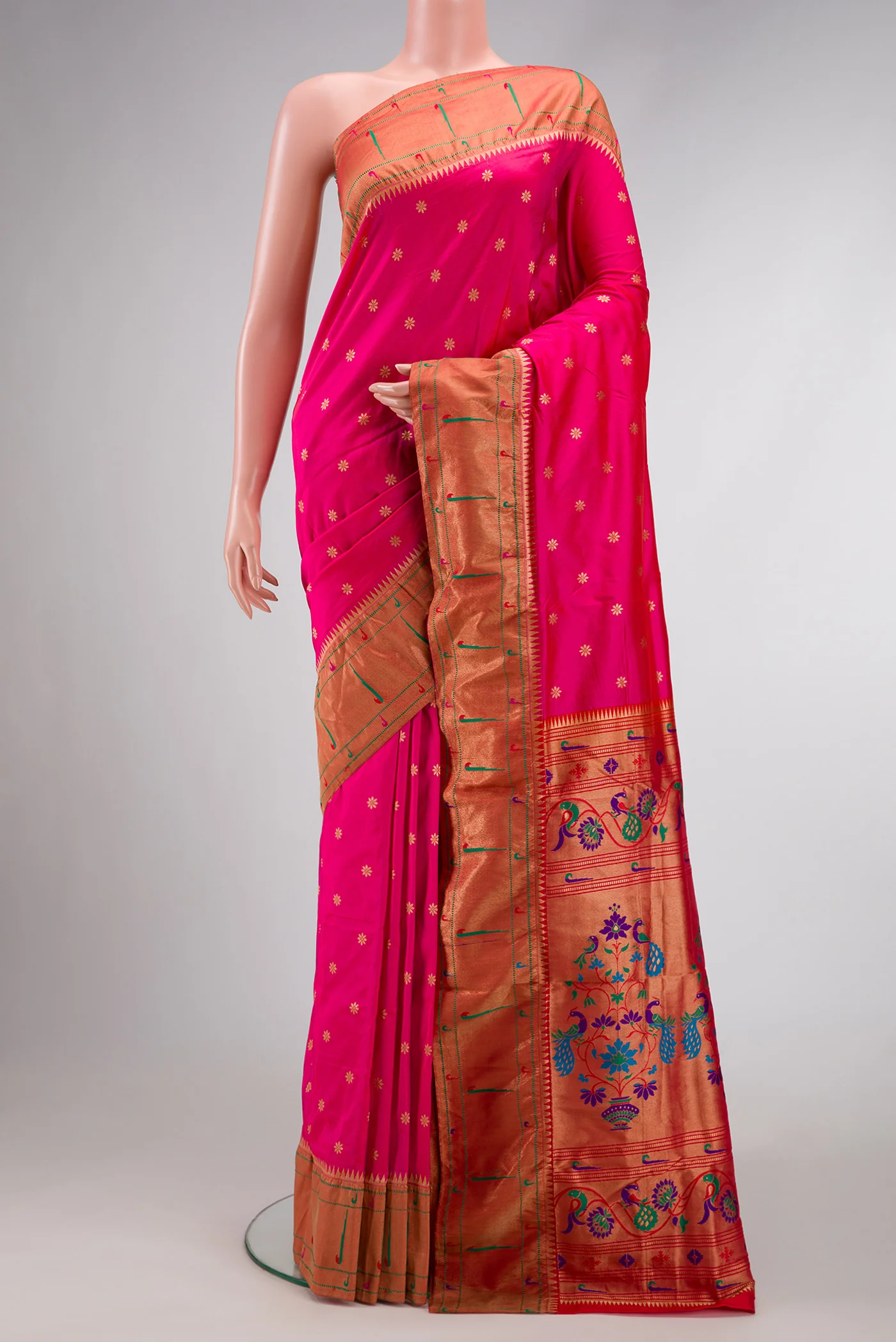 Pink Blended Paithani Silk Saree