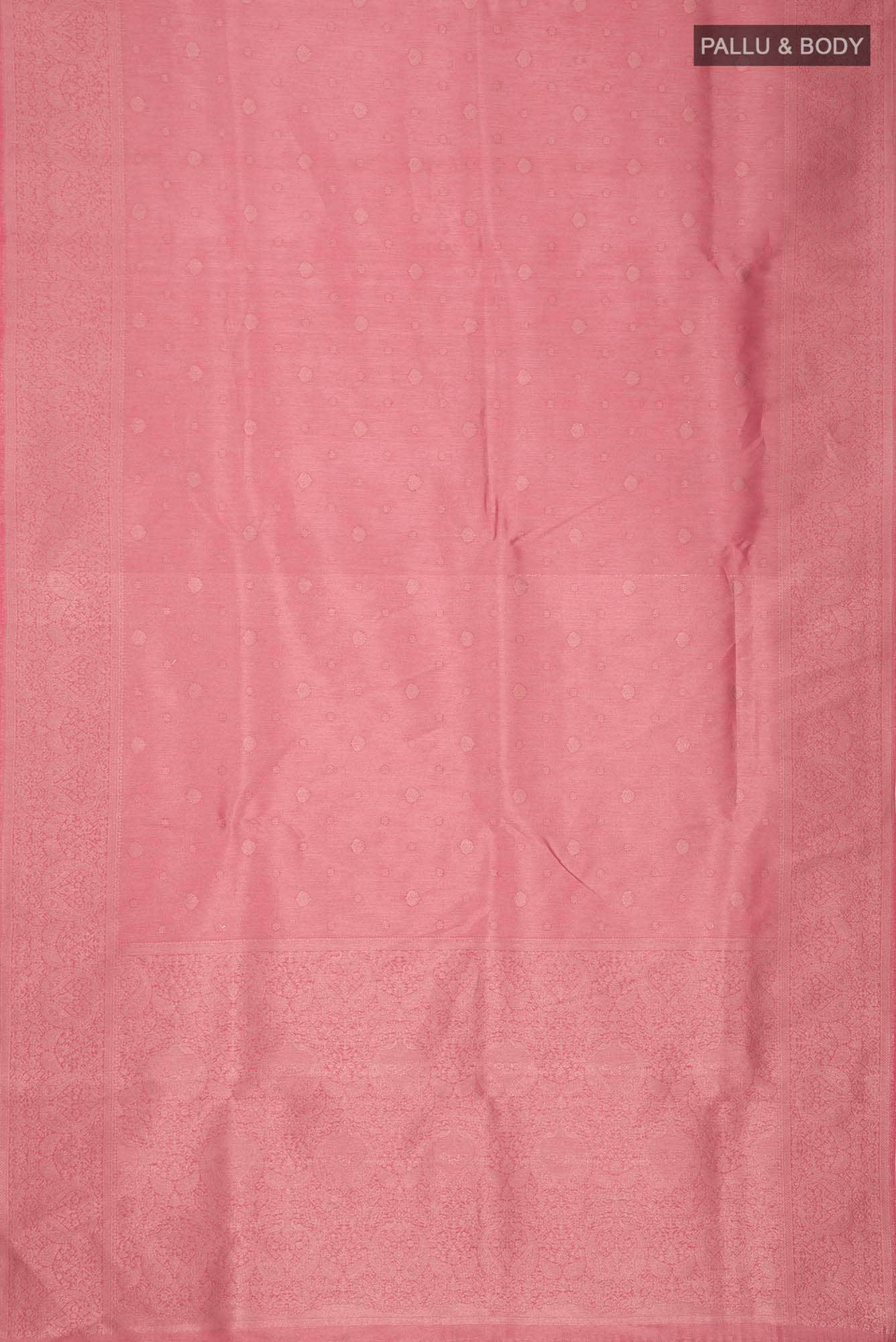 Pink Blended Tussar Silk Saree - Image 4