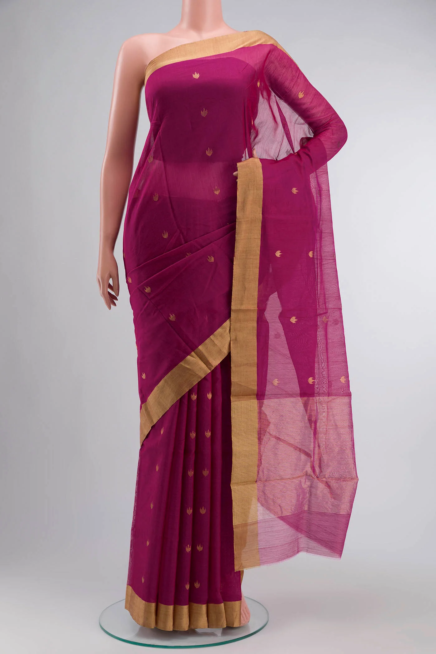 Pink Chanderi Silk Cotton Saree