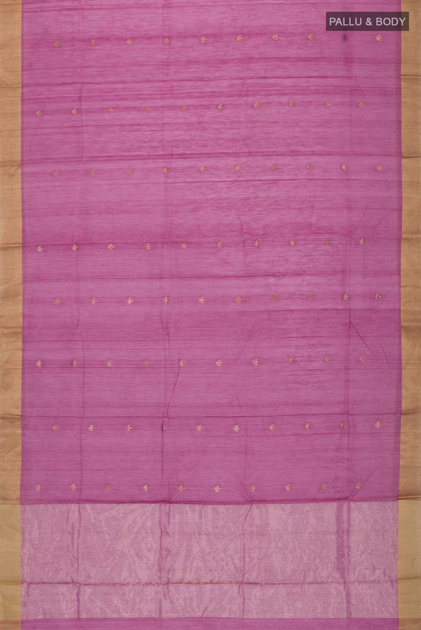 Pink Chanderi Silk Cotton Saree - Image 3