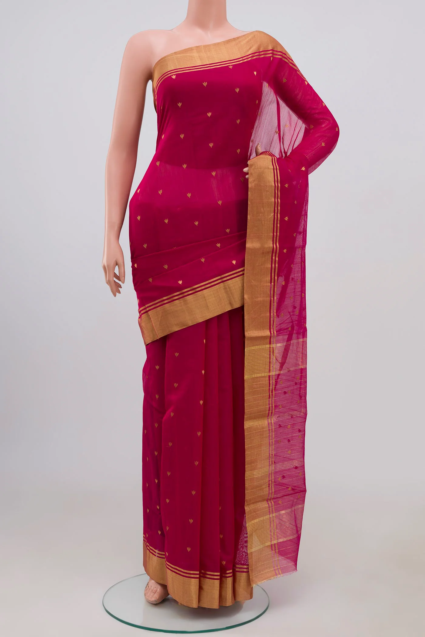 Pink Chanderi Silk Cotton Saree