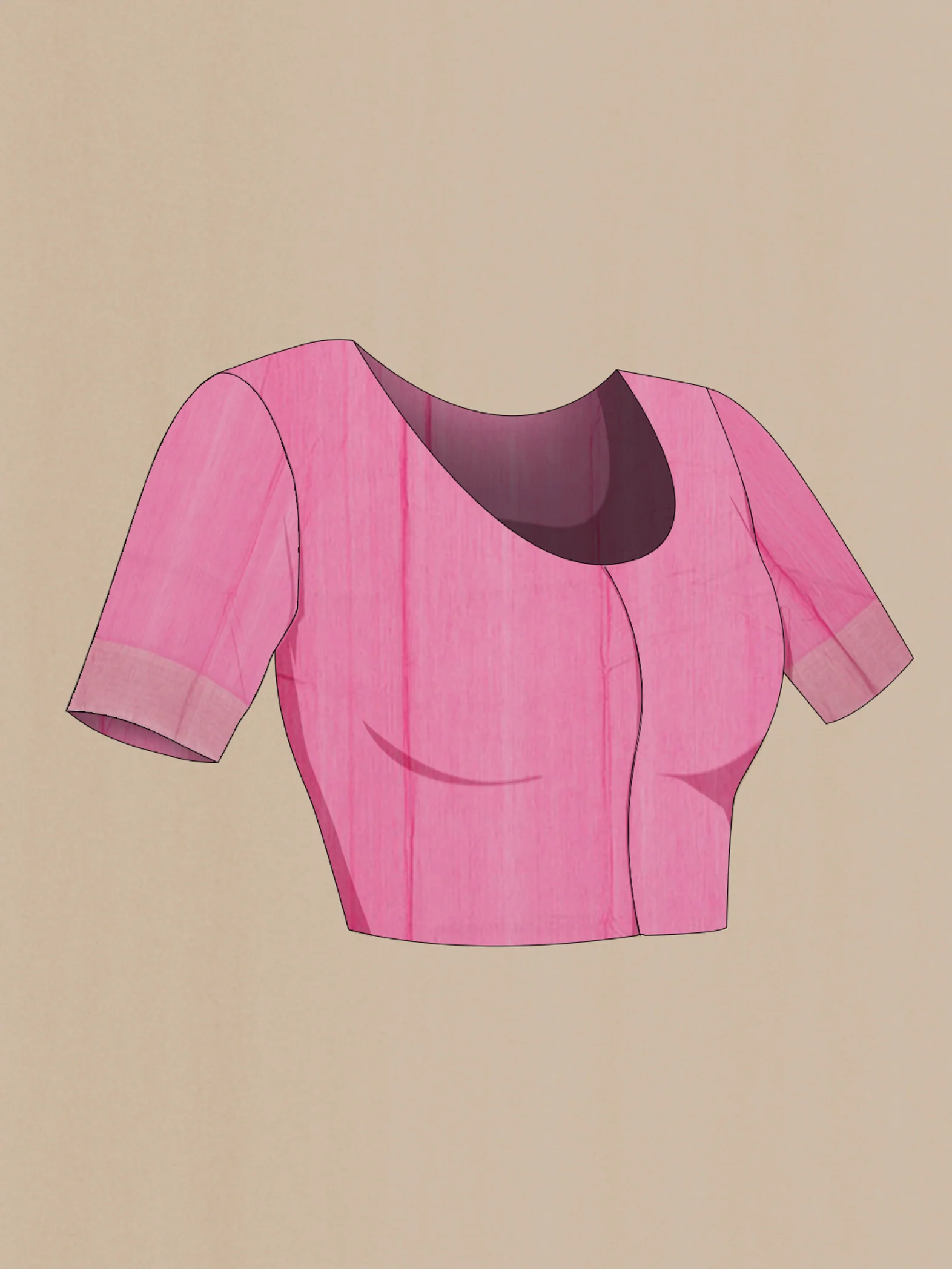 Rose pink Chanderi Silk Cotton Saree - Image 4