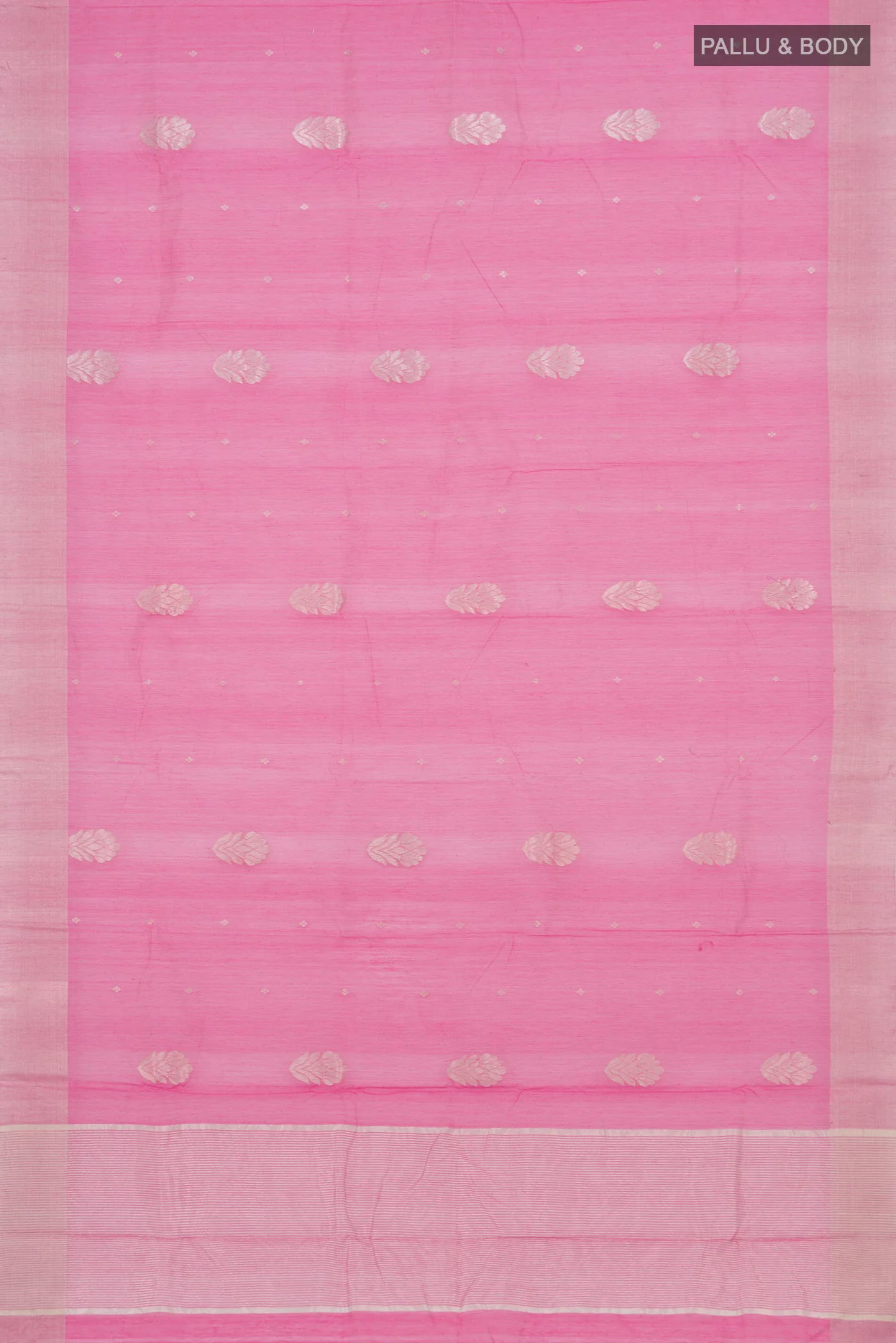 Rose pink Chanderi Silk Cotton Saree - Image 5