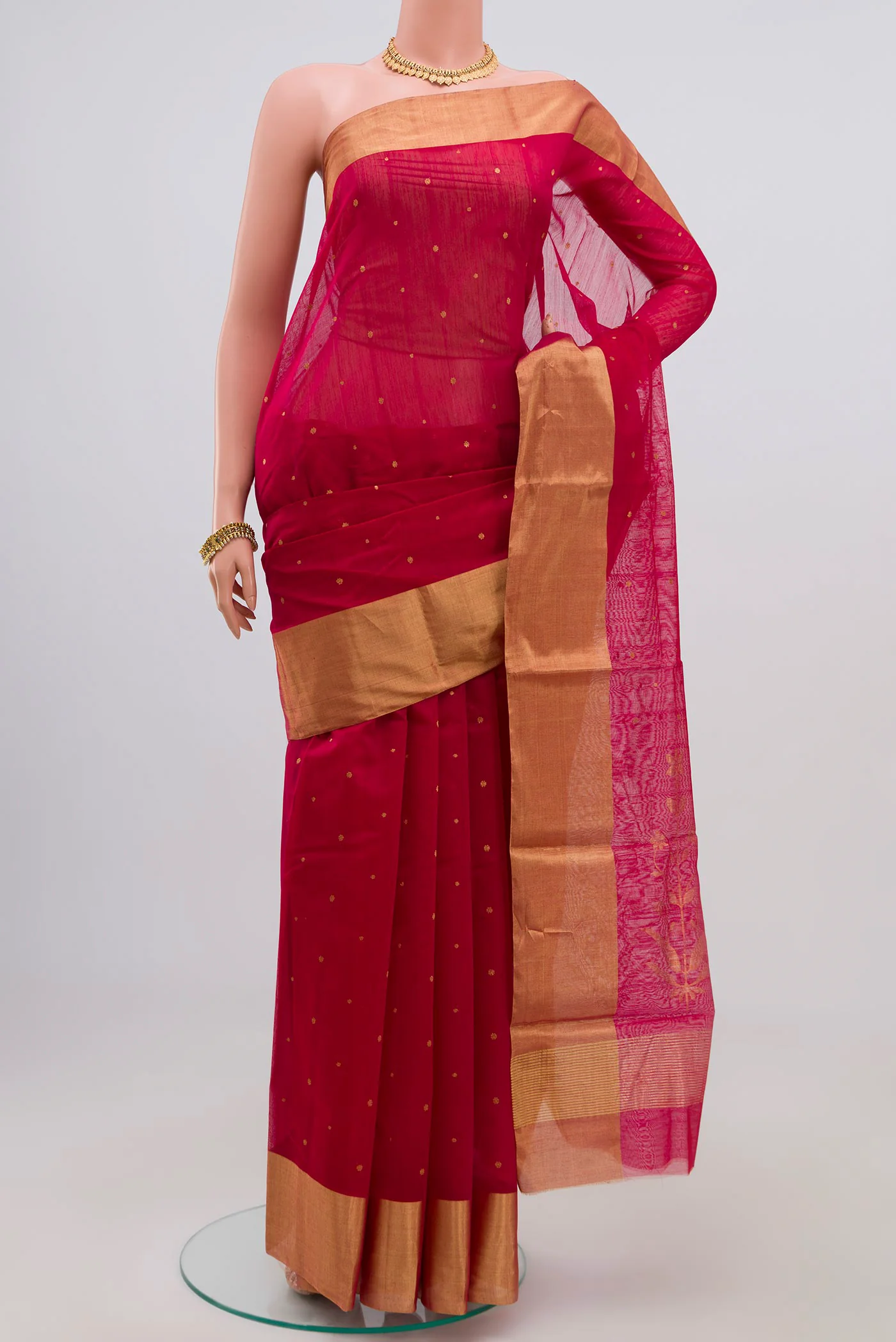 Pink Chanderi Silk Cotton Saree