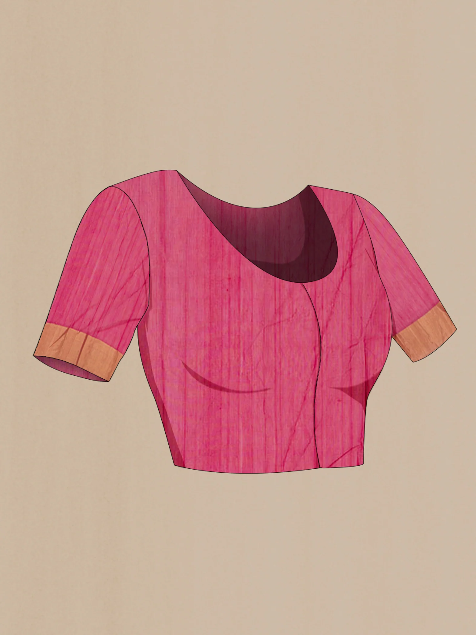 Pink Chanderi Silk Cotton Saree - Image 4