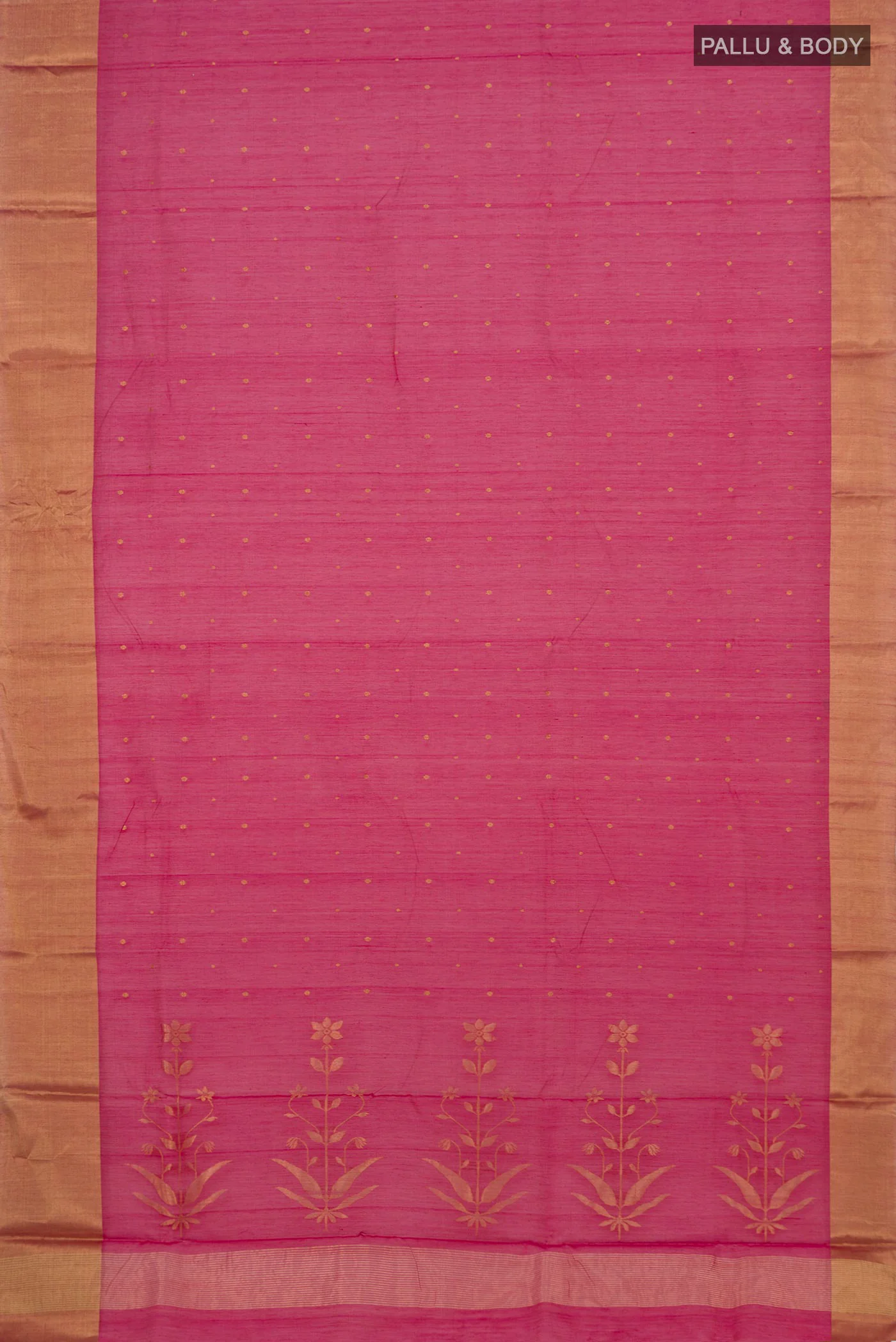 Pink Chanderi Silk Cotton Saree - Image 5