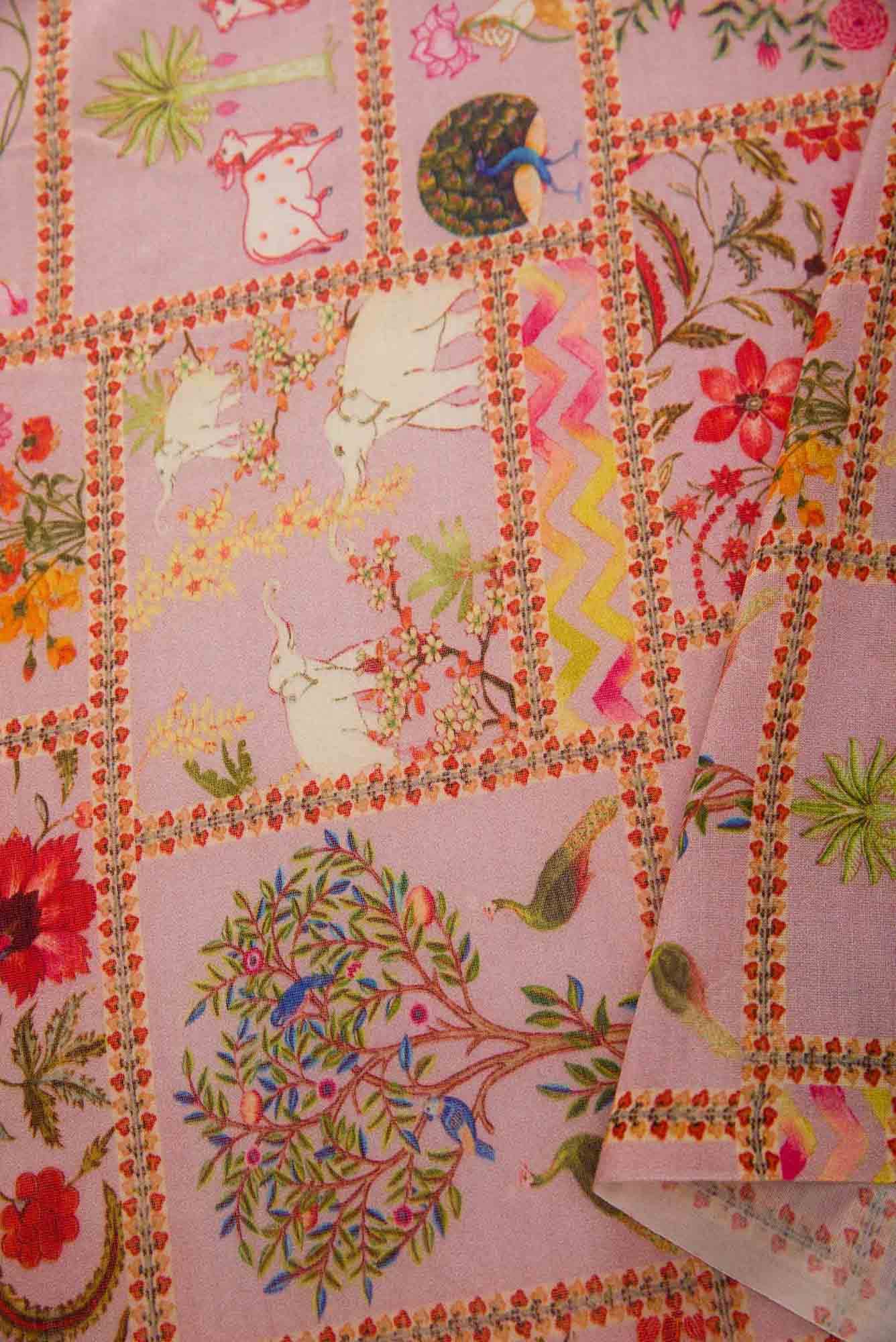 Pink Chanderi Silk Dress Material - Image 6