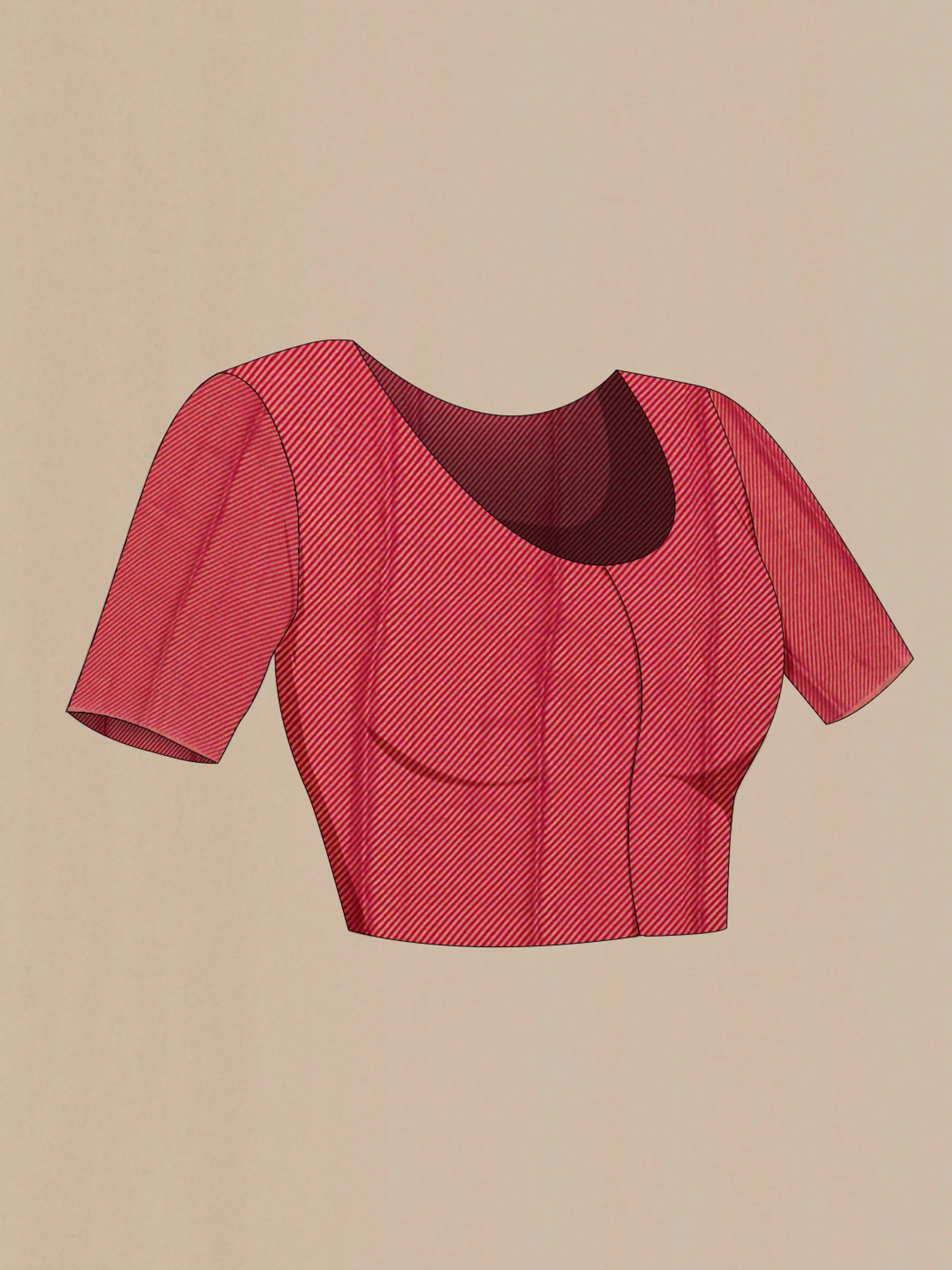 Dark Pink Mysore Chiffon Saree - Image 4