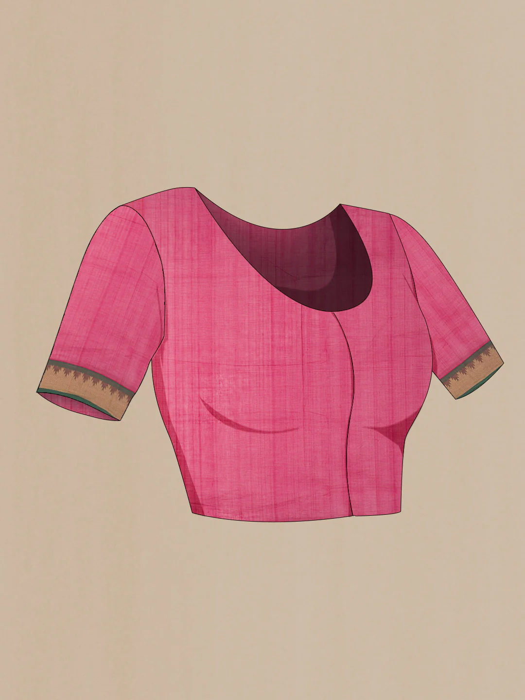 Pink Coimbatore Cotton Saree - Image 2