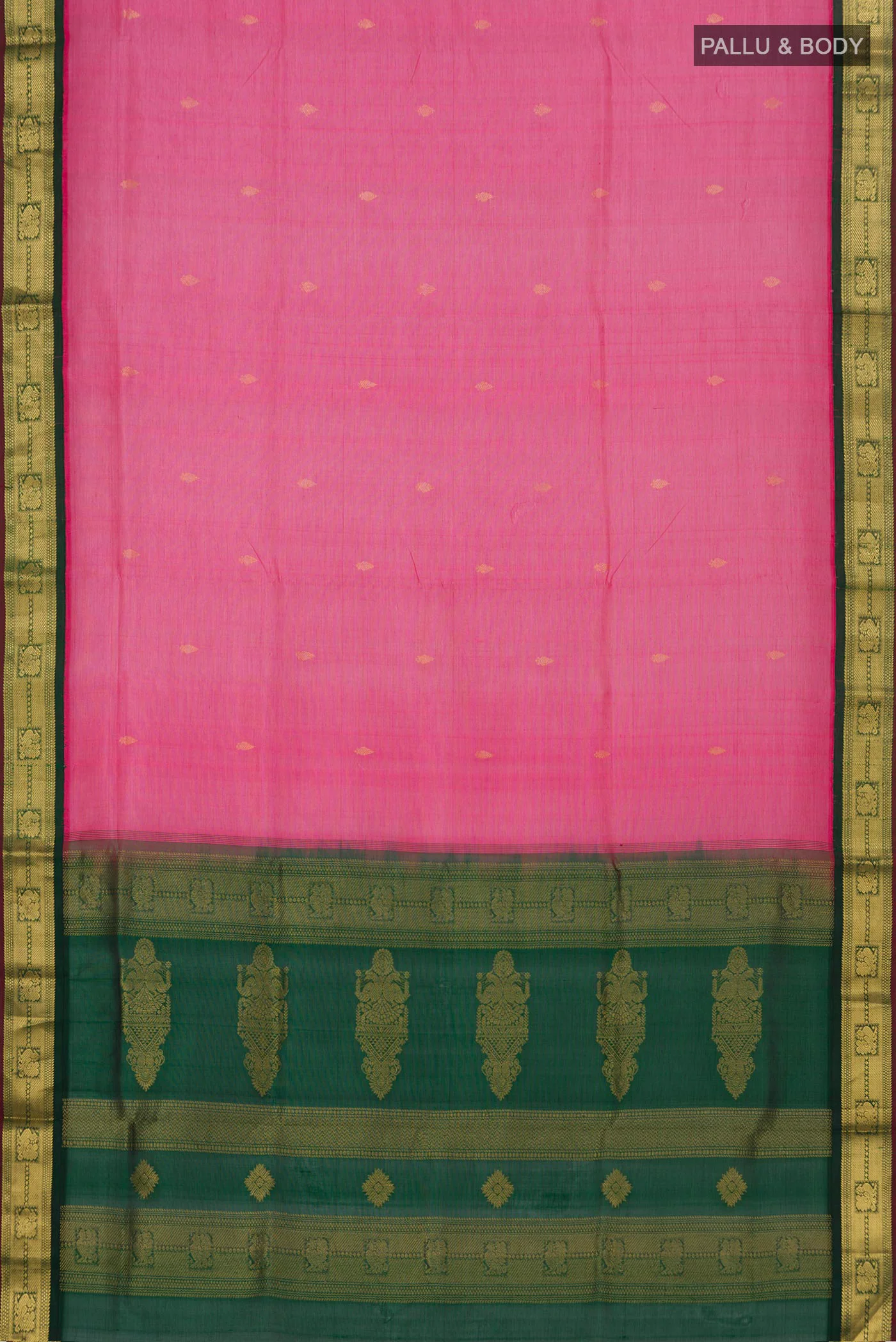 Pink Coimbatore Silk Cotton Saree - Image 5