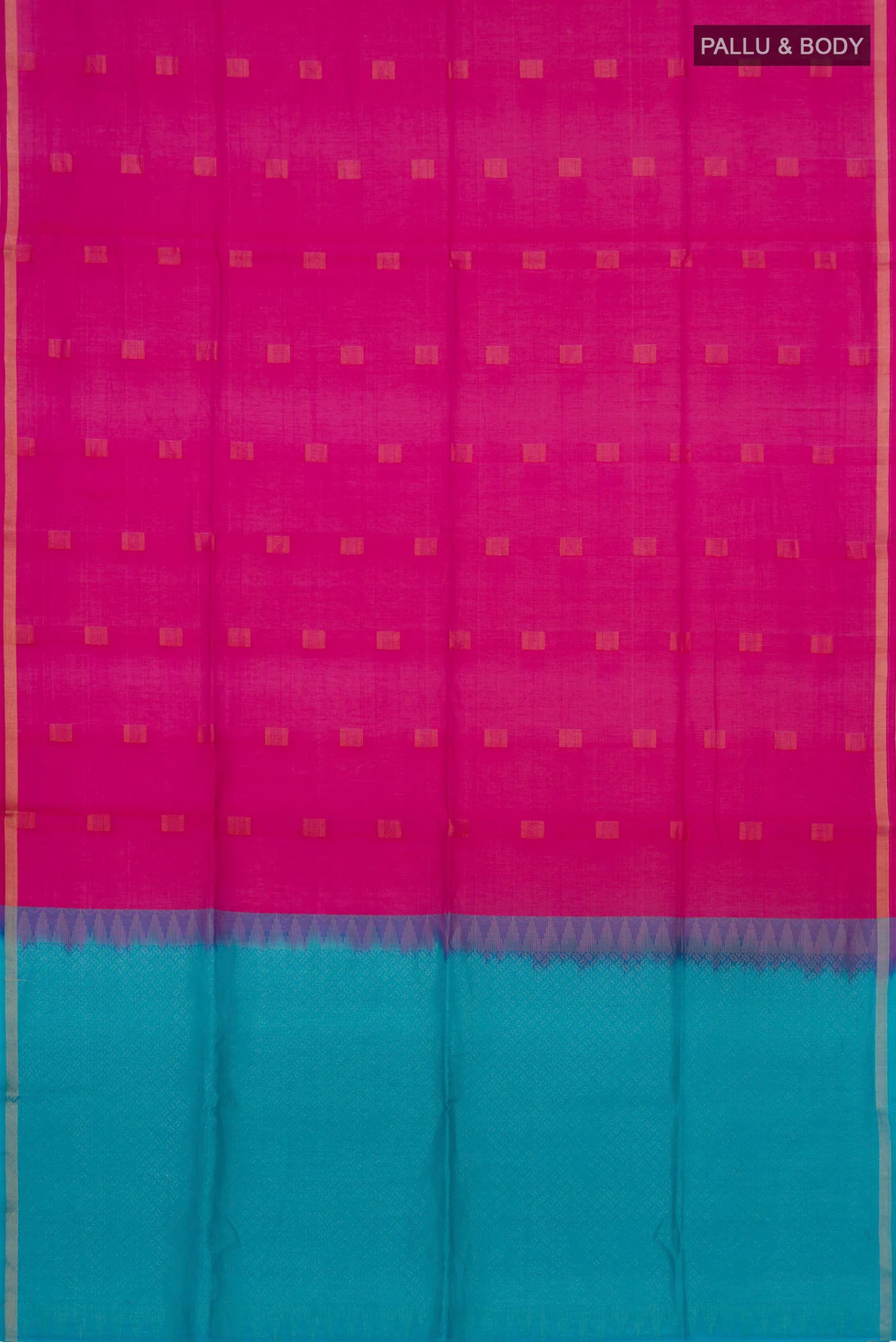 Pink Coimbatore Silk Cotton Saree - Image 5