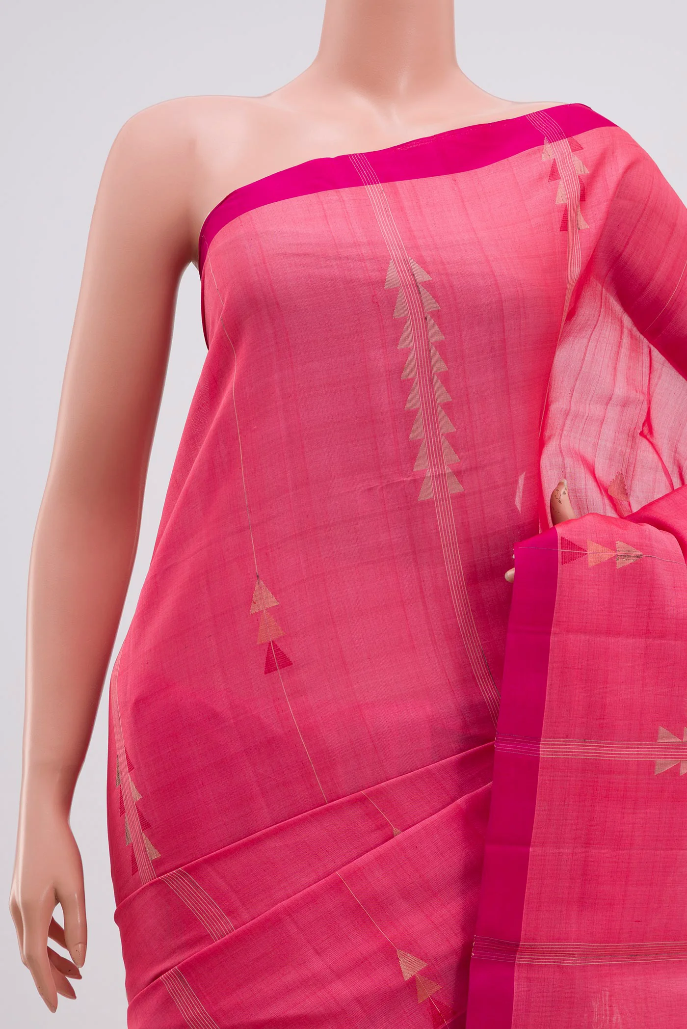 Pink Coimbatore Silk Cotton Saree - Image 2