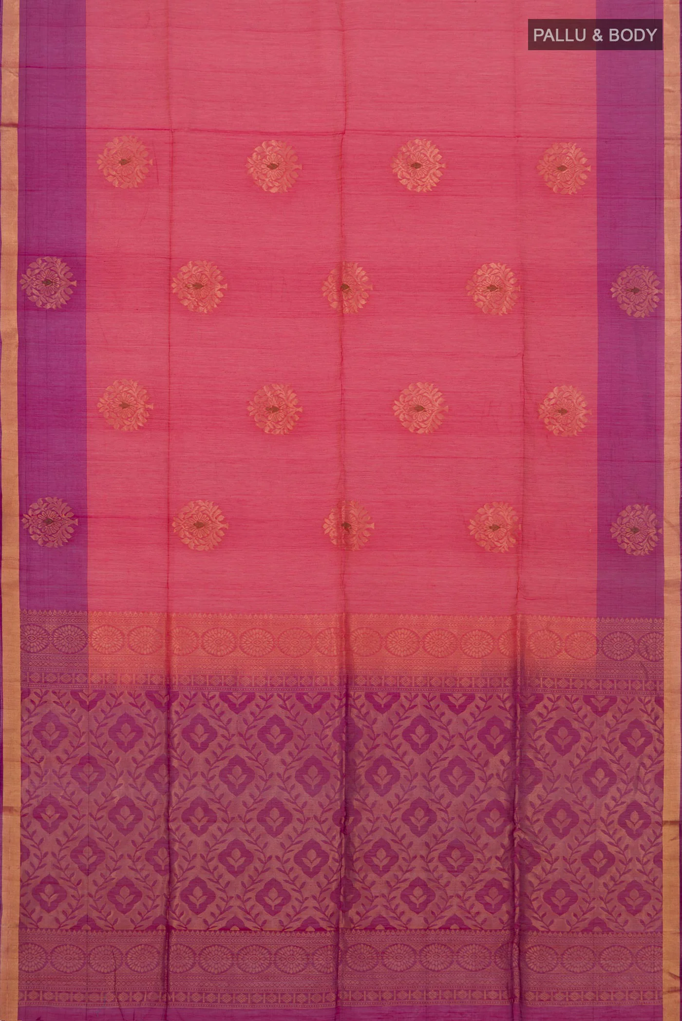 Pink Coimbatore Silk Cotton Saree - Image 5