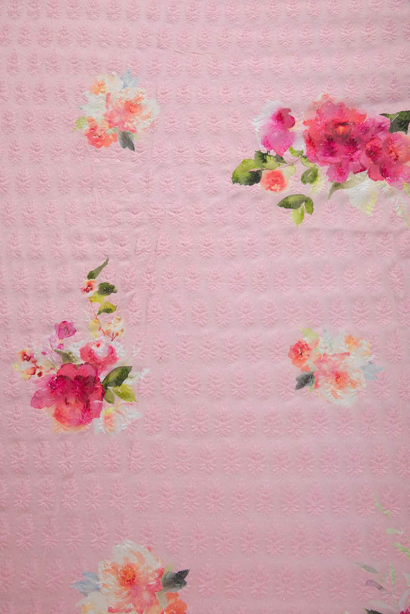 Pink Cotton Dress Material - Image 2