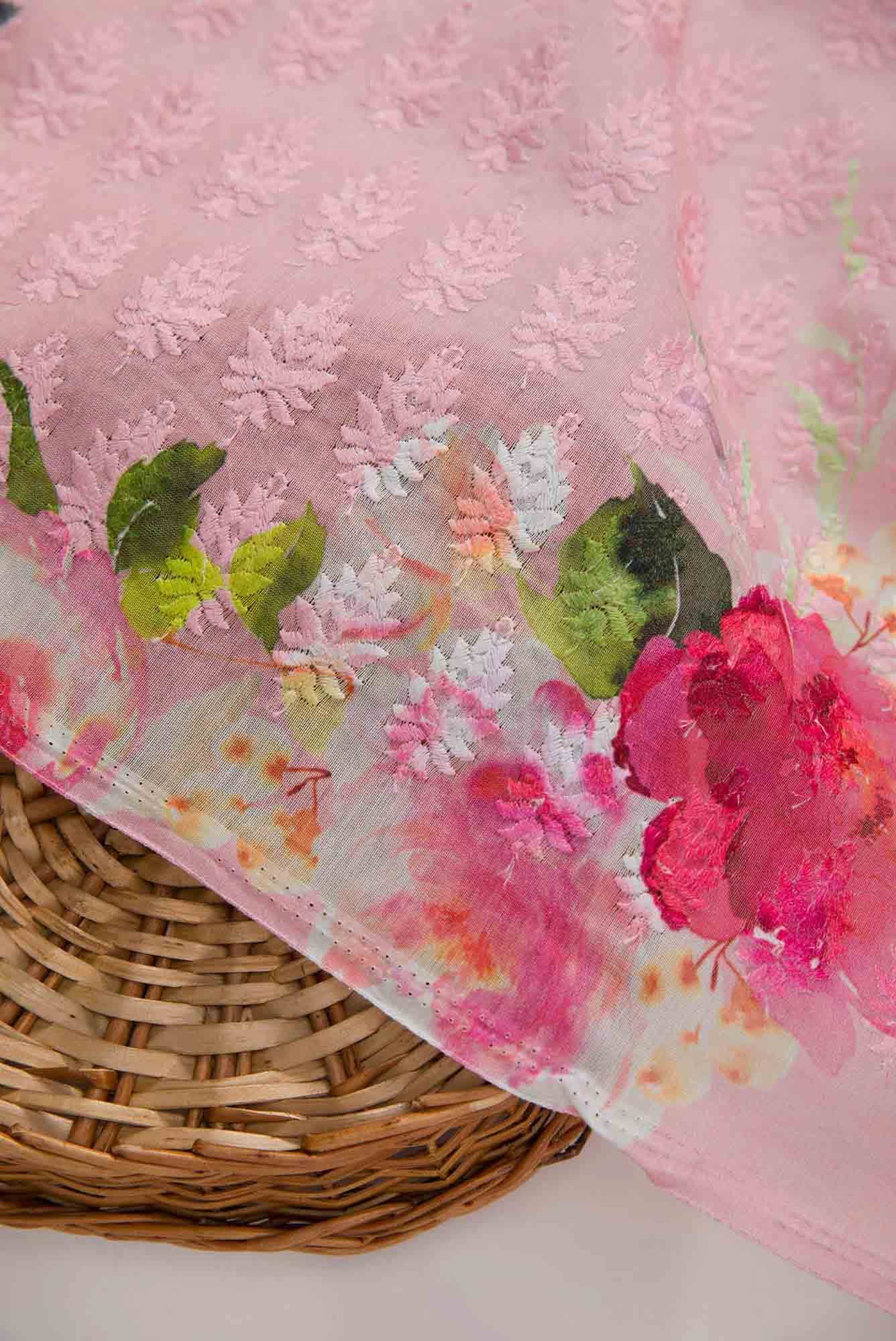 Pink Cotton Dress Material - Image 3