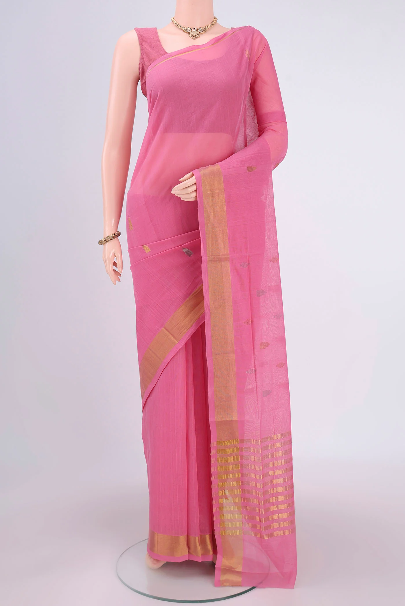 Pink Venkatagiri Cotton Saree