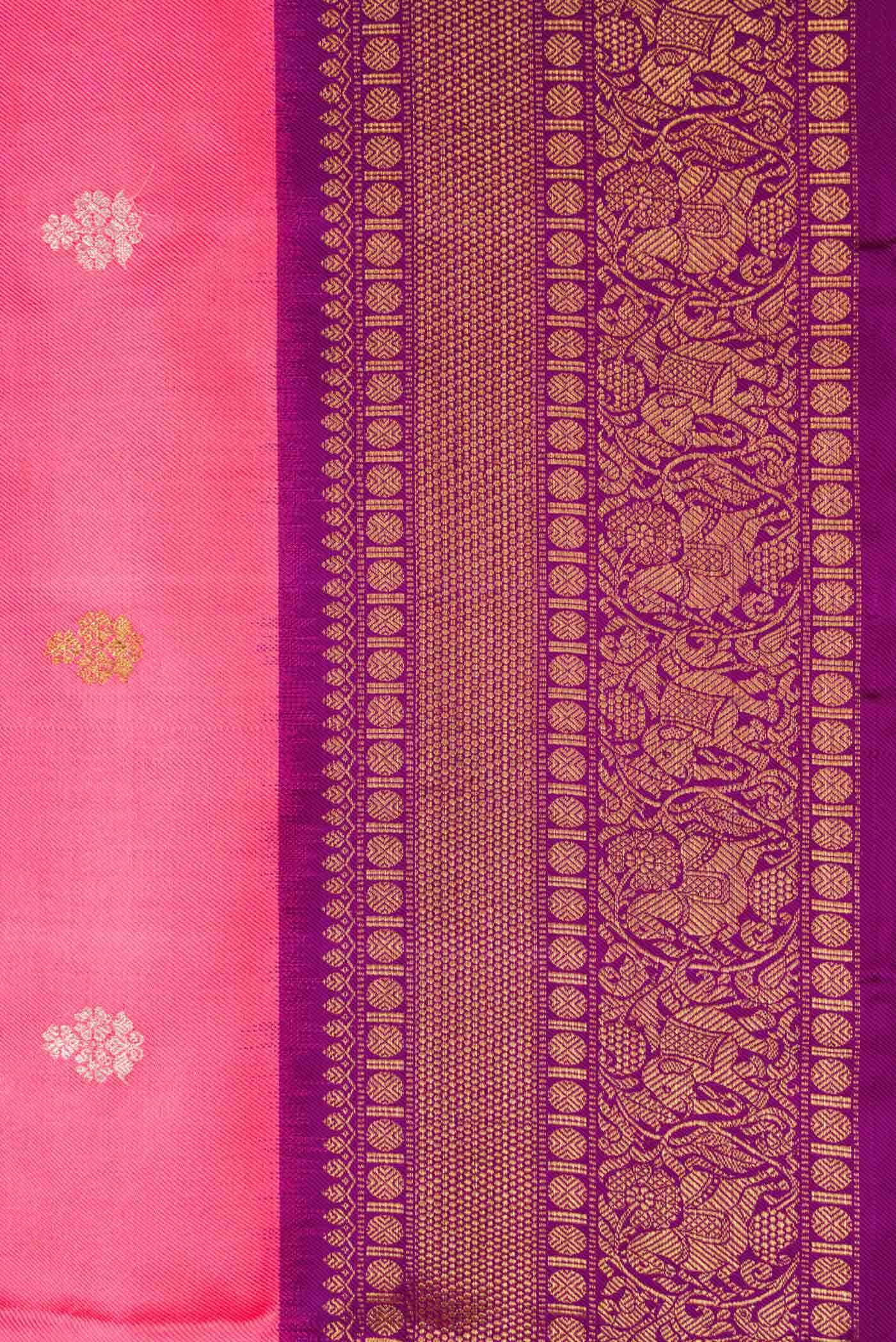 Pink Double Ikat Saree - Image 5