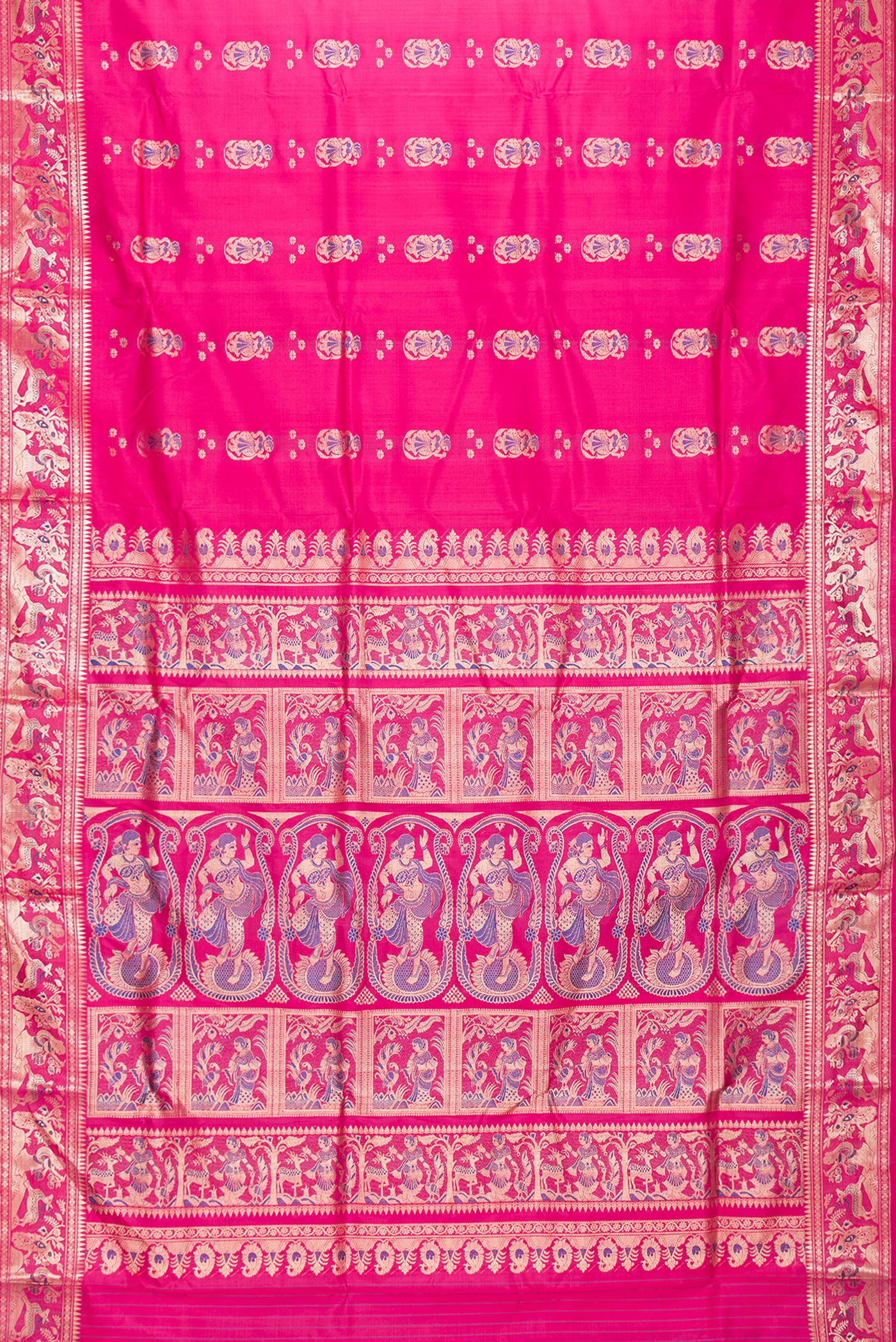 Dark Pink Baluchari Silk Saree - Image 6
