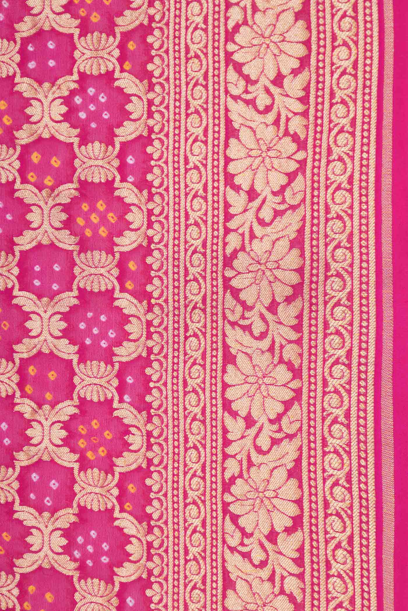 Pink Dual Tone Banarasi Georgette Saree - Image 3