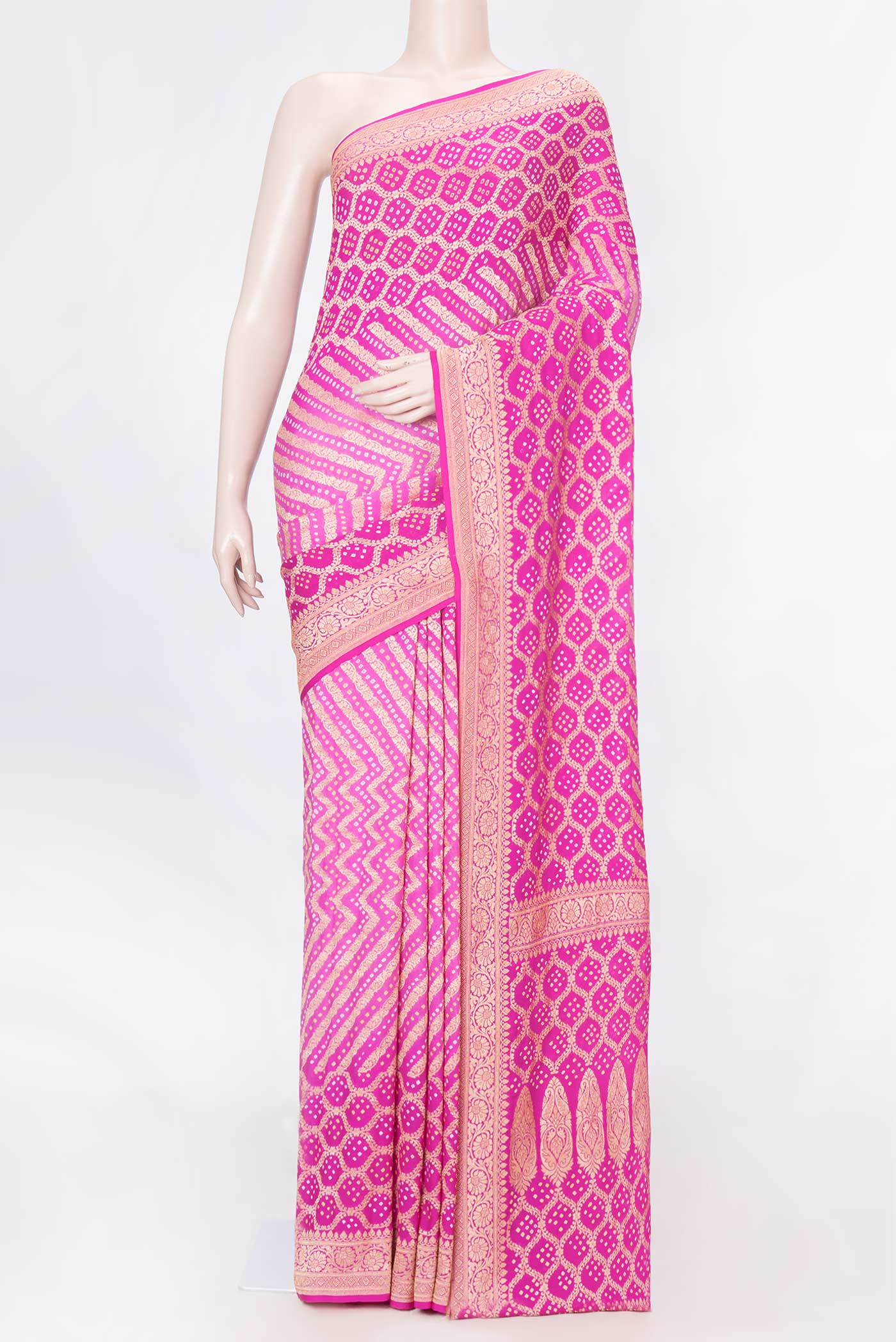 Pink Dual Tone Banarasi Georgette Saree