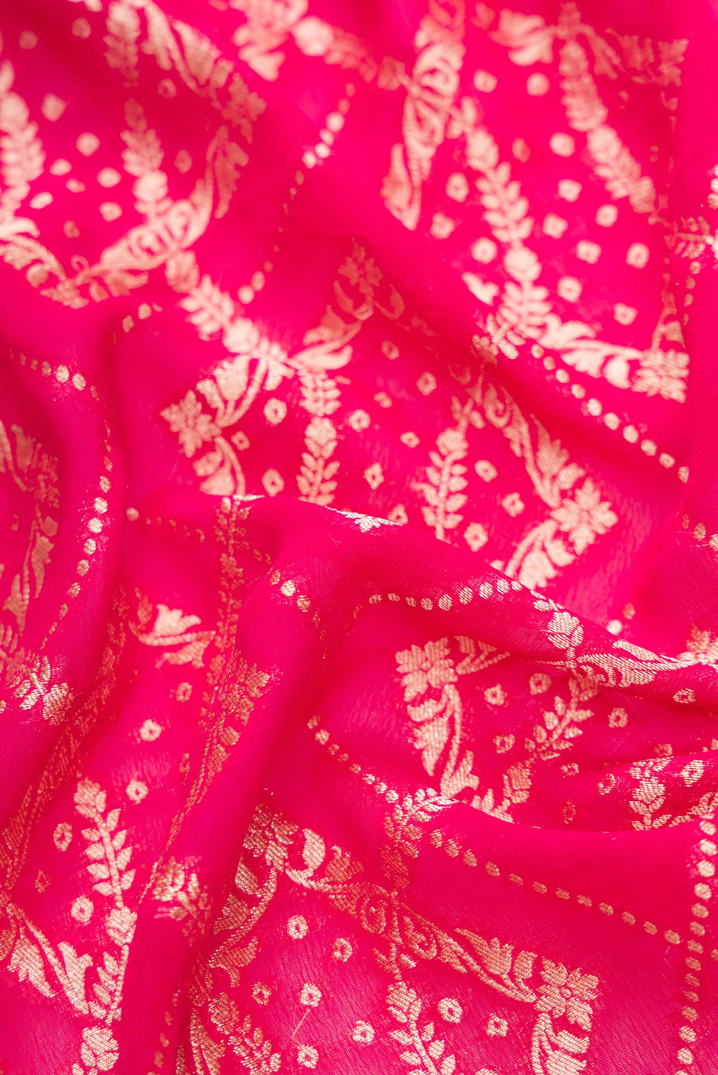 Pink Banarasi Georgette Saree - Image 2