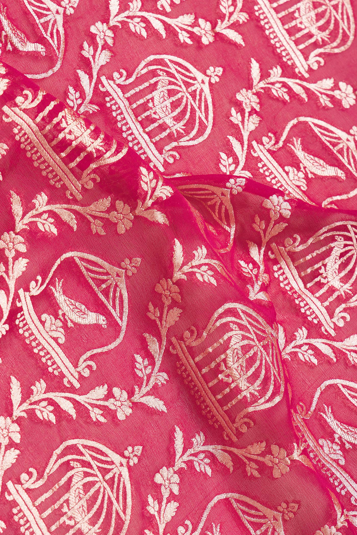 Pink Banarasi Georgette Saree - Image 2
