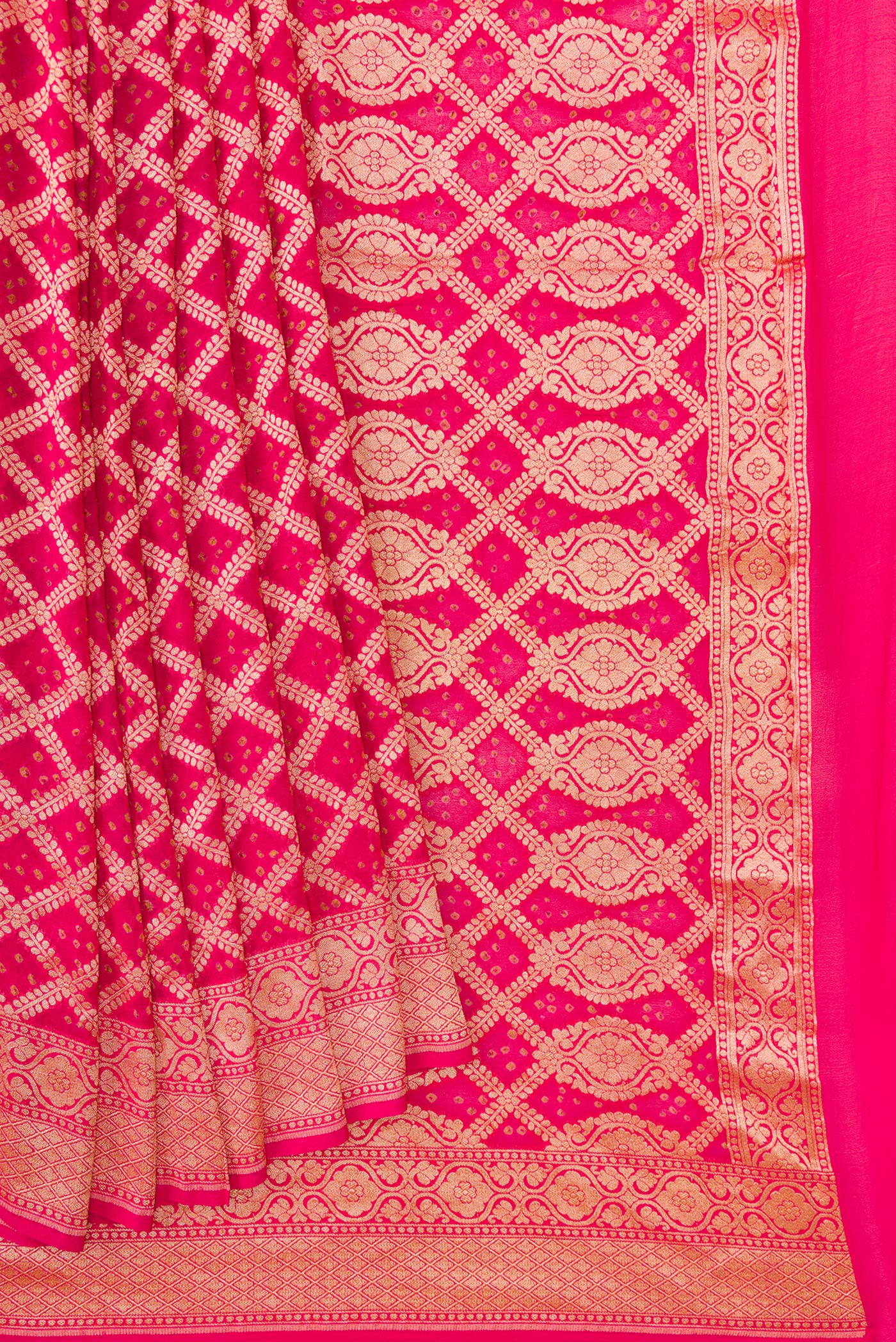 Pink Banarasi Georgette Saree - Image 4