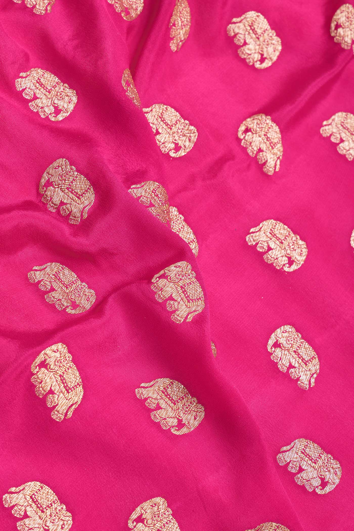 Pink Crepe Saree - Image 2