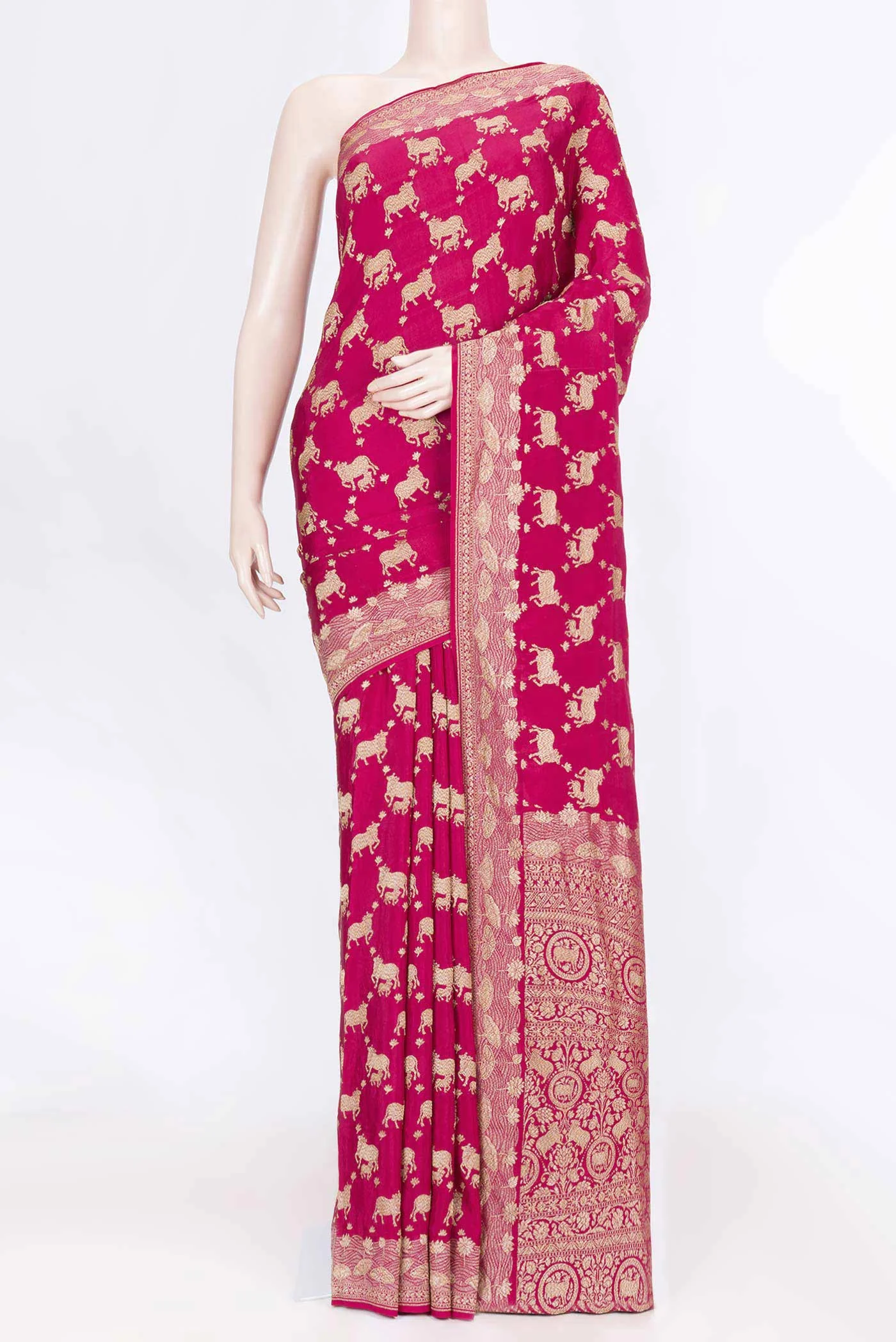 Pink Dual Tone Banarasi Georgette Saree