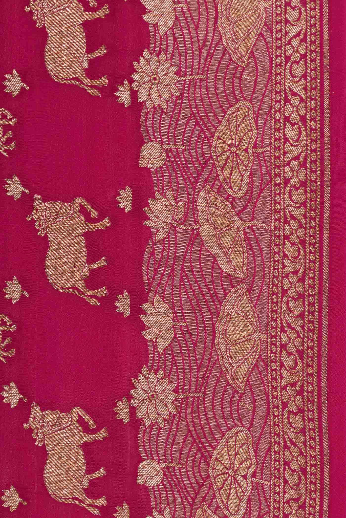 Pink Dual Tone Banarasi Georgette Saree - Image 3
