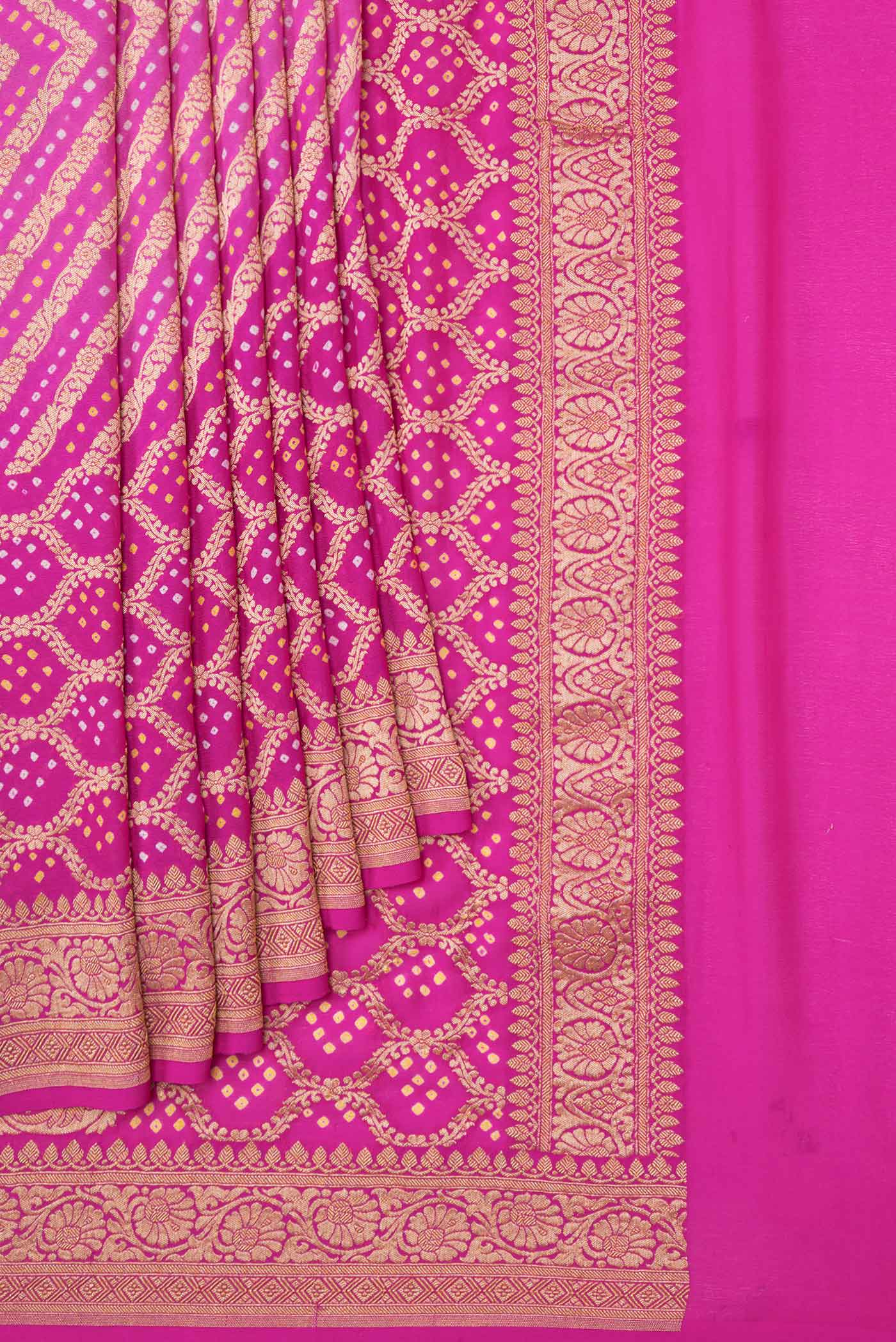 Pink Dual Tone Banarasi Georgette Saree - Image 4