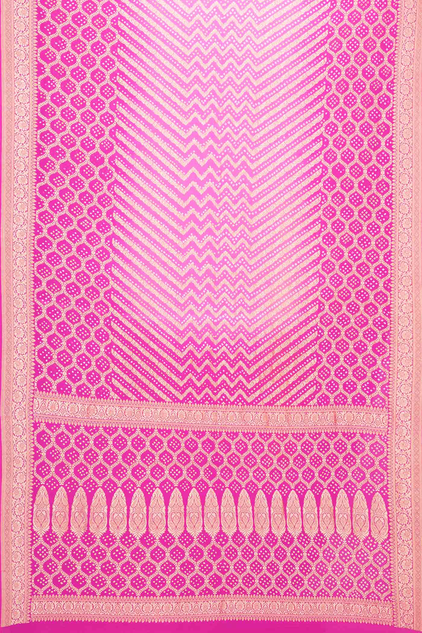 Pink Dual Tone Banarasi Georgette Saree - Image 6