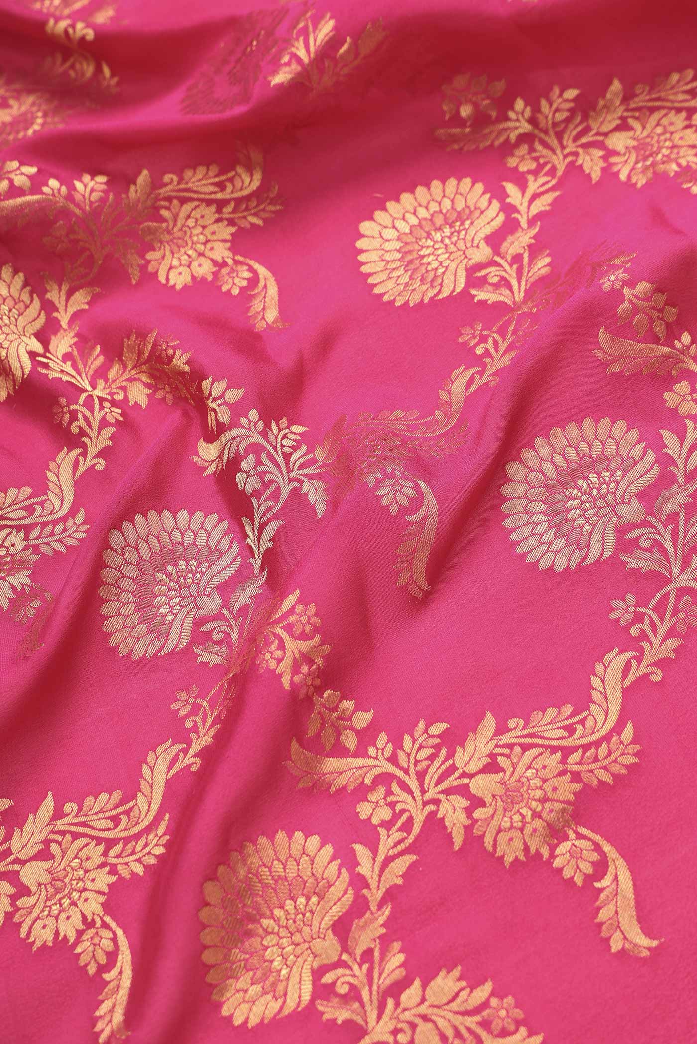 Pink Mysore Crepe Saree - Image 2