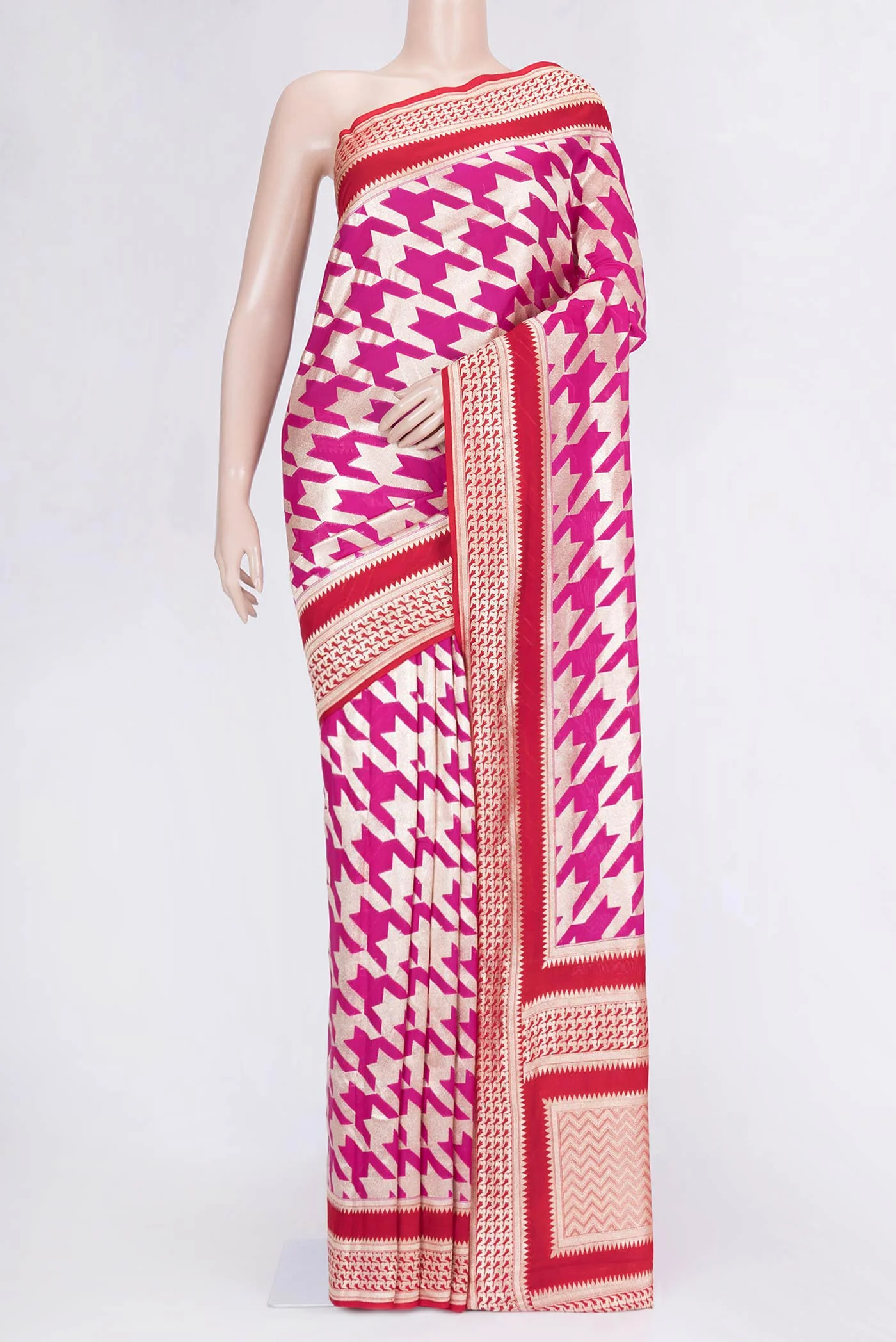 Rani Pink Banarasi Silk Saree